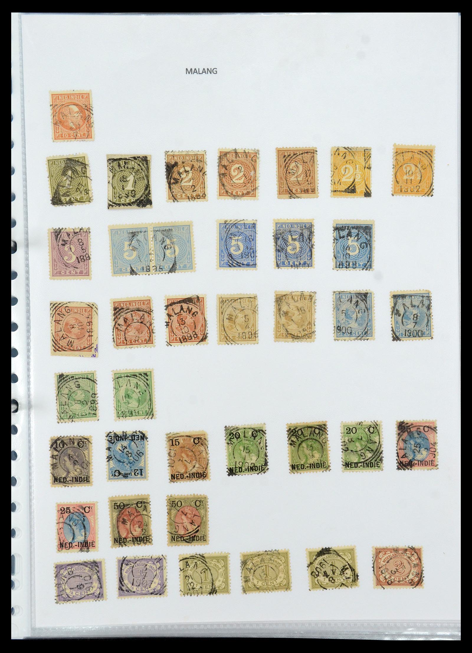 36432 099 - Postzegelverzameling 36432 Nederlands Indië vierkant stempels.