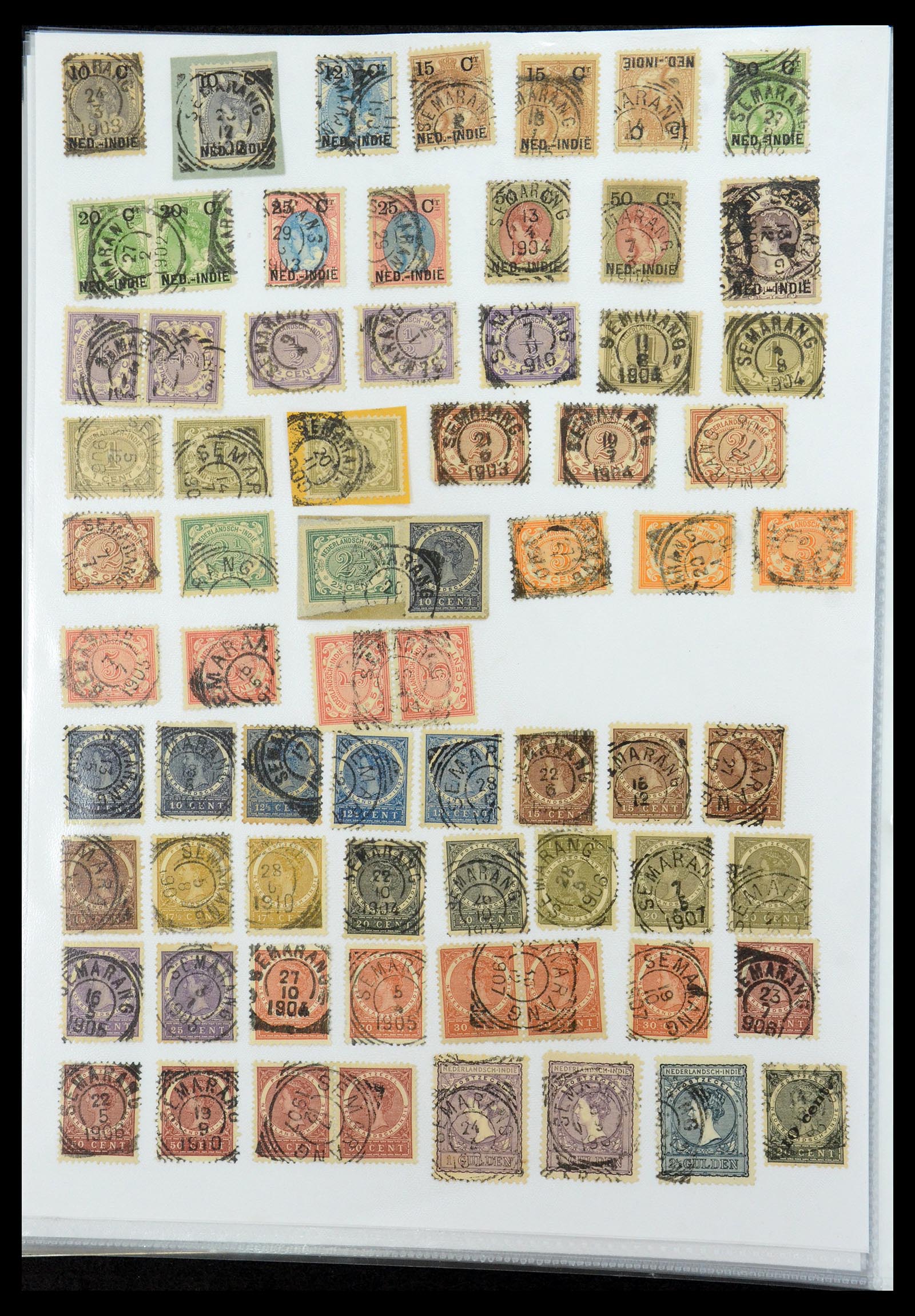 36432 161 - Postzegelverzameling 36432 Nederlands Indië vierkant stempels.
