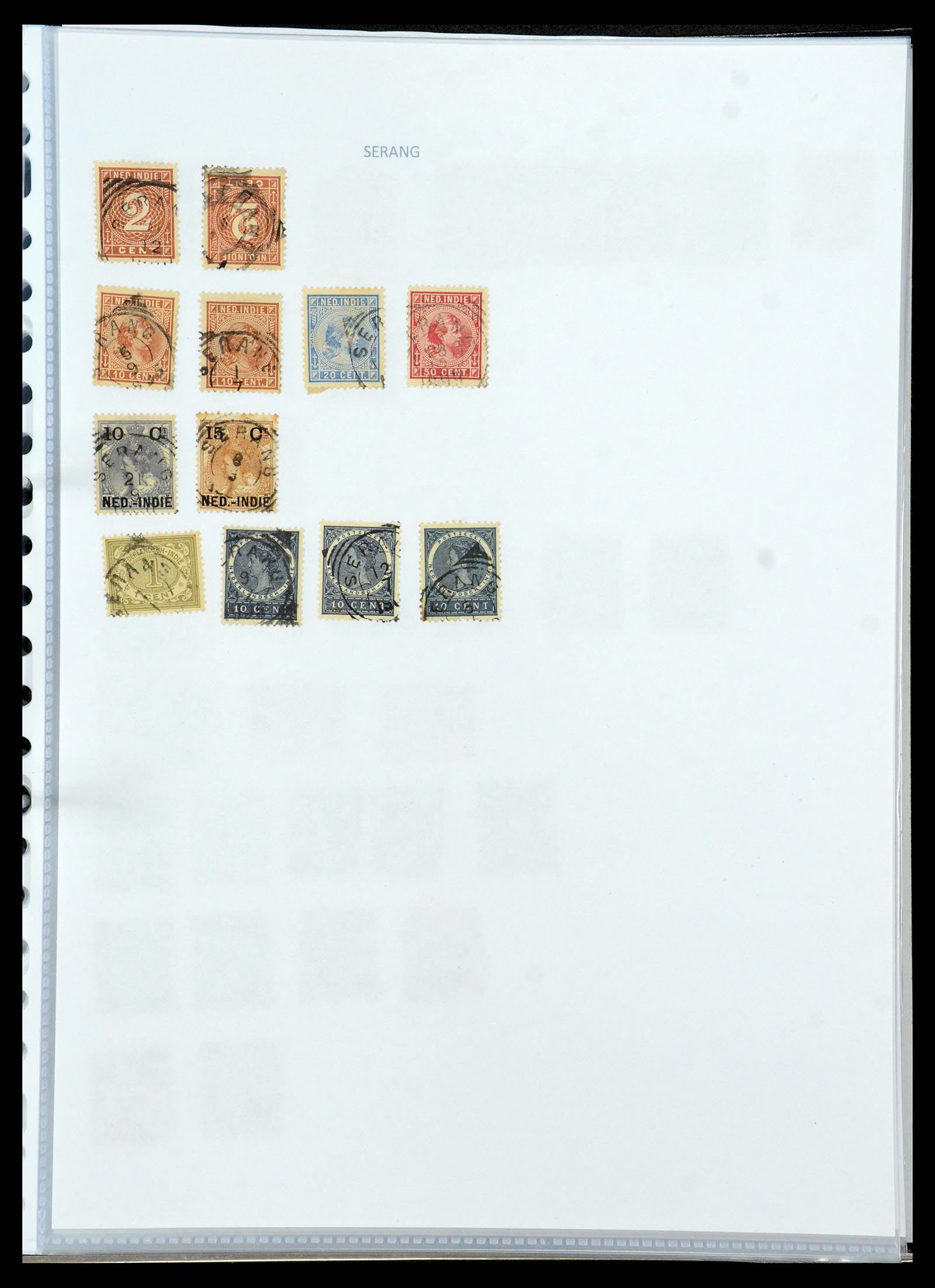 36432 165 - Postzegelverzameling 36432 Nederlands Indië vierkant stempels.