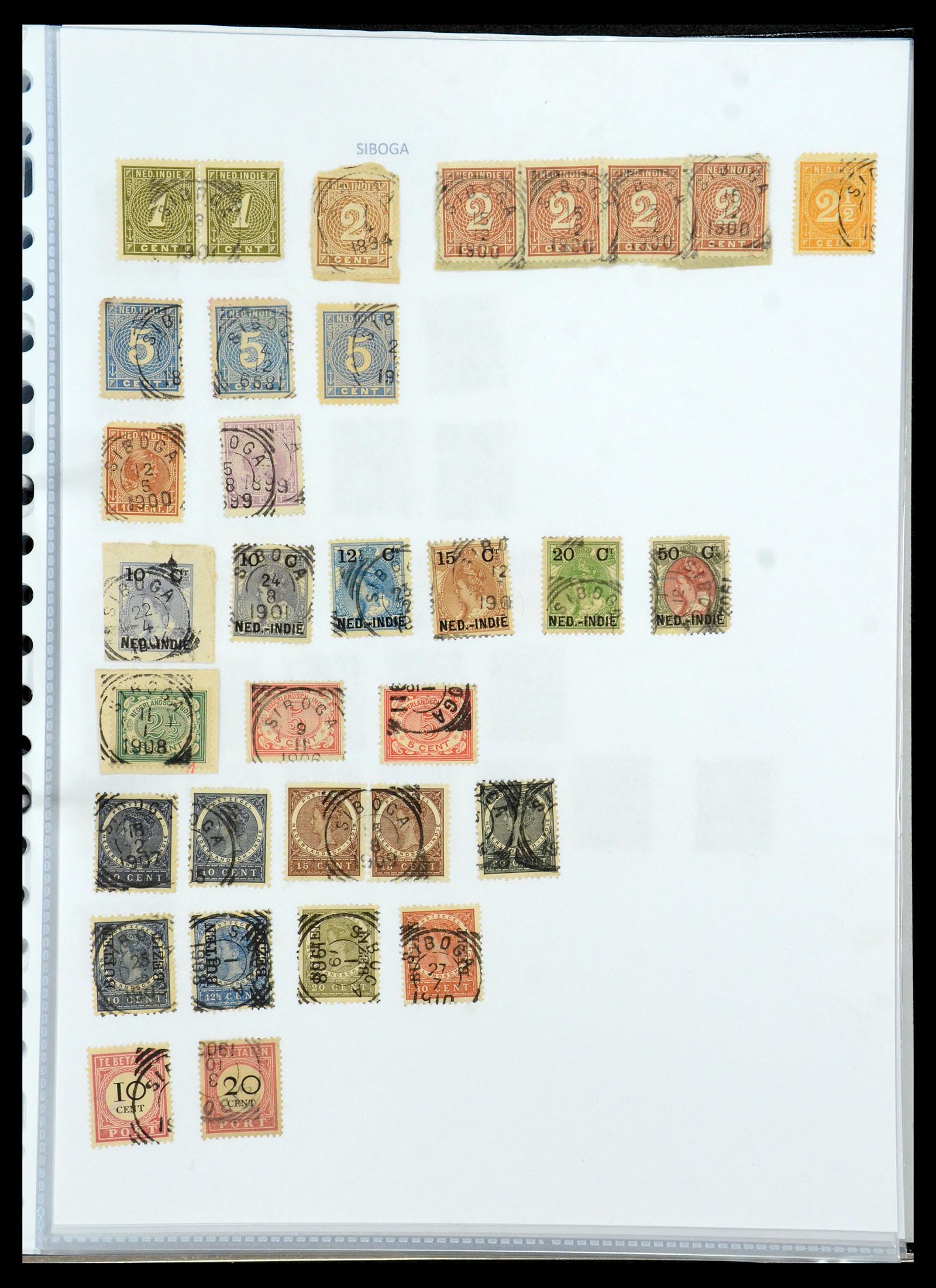 36432 166 - Postzegelverzameling 36432 Nederlands Indië vierkant stempels.