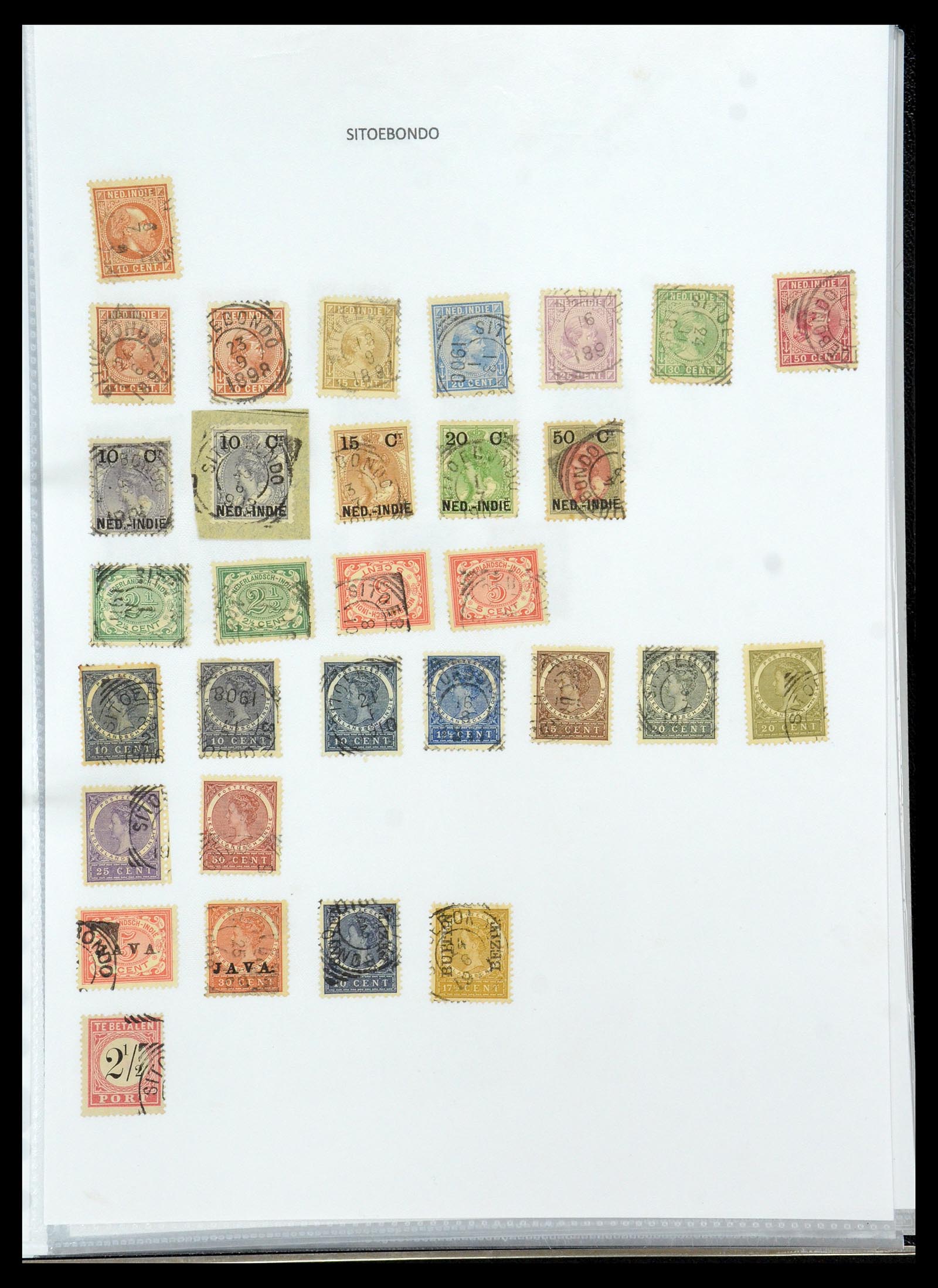 36432 171 - Postzegelverzameling 36432 Nederlands Indië vierkant stempels.