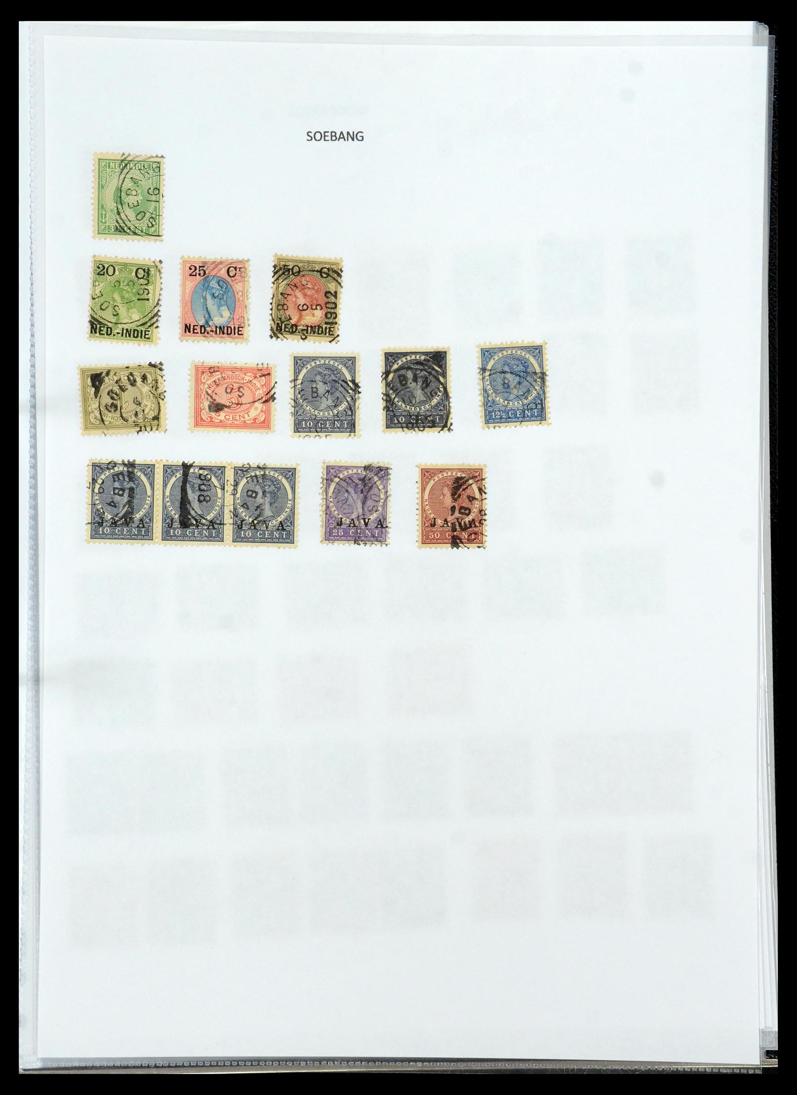 36432 172 - Postzegelverzameling 36432 Nederlands Indië vierkant stempels.