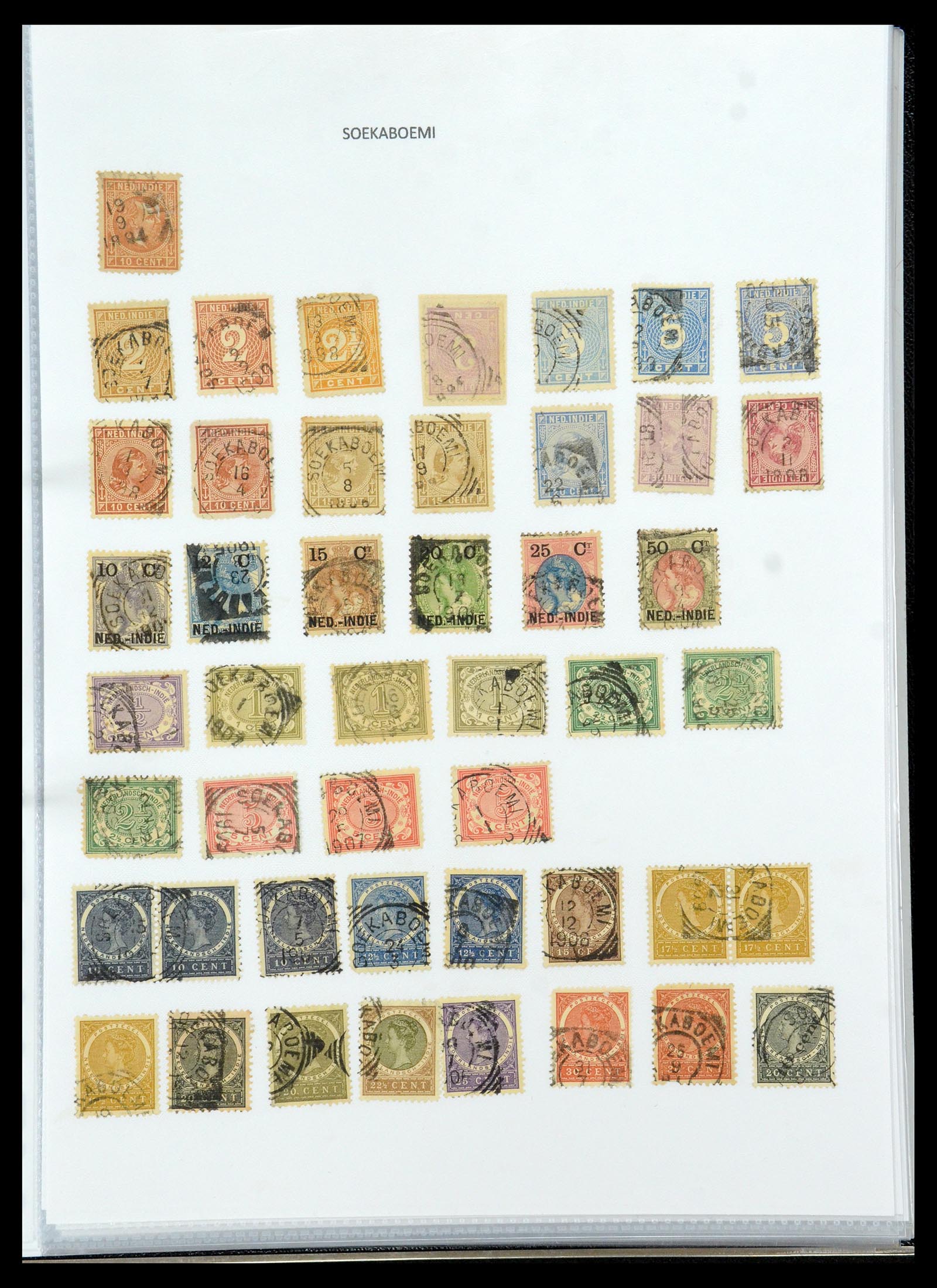 36432 173 - Postzegelverzameling 36432 Nederlands Indië vierkant stempels.