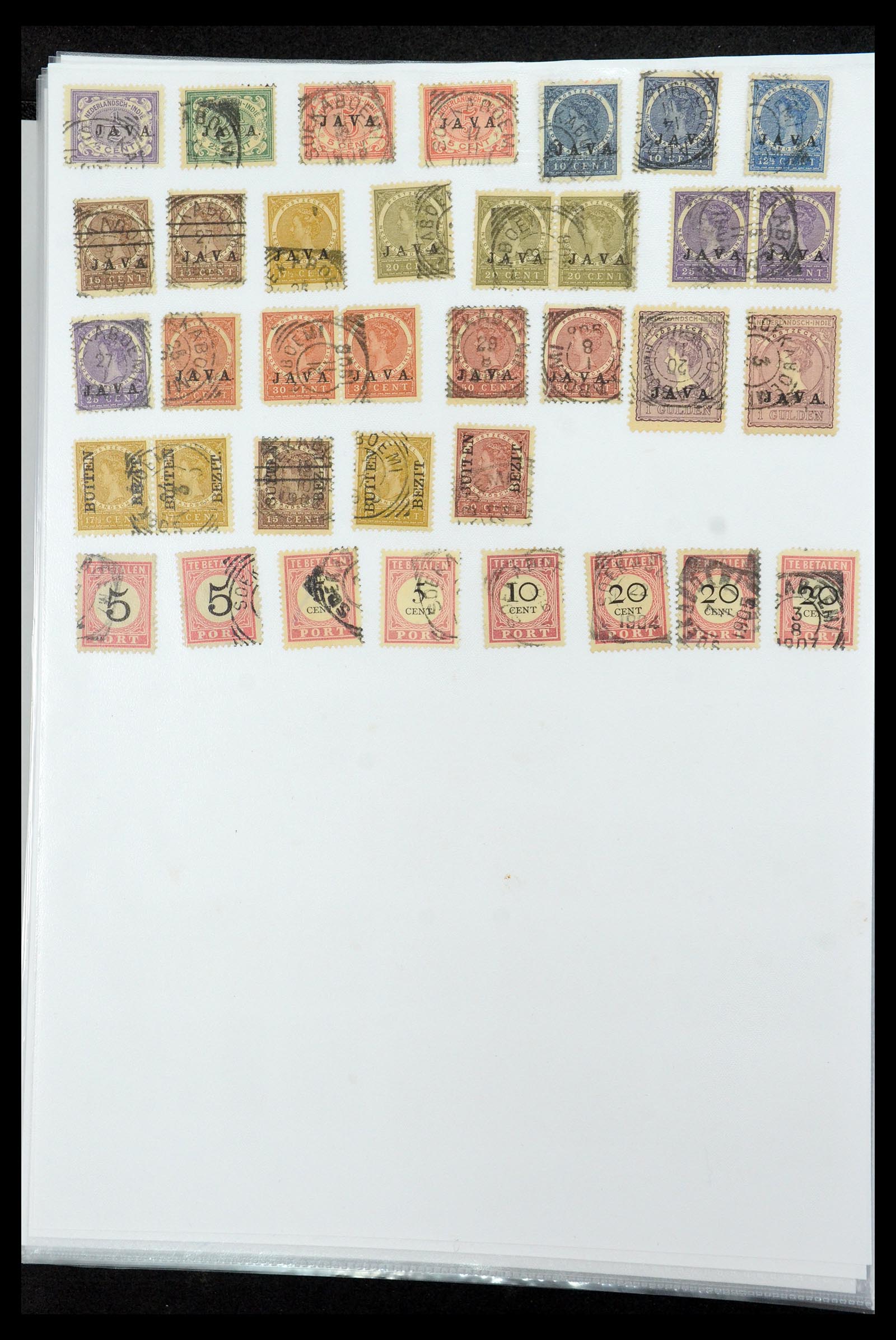 36432 174 - Postzegelverzameling 36432 Nederlands Indië vierkant stempels.