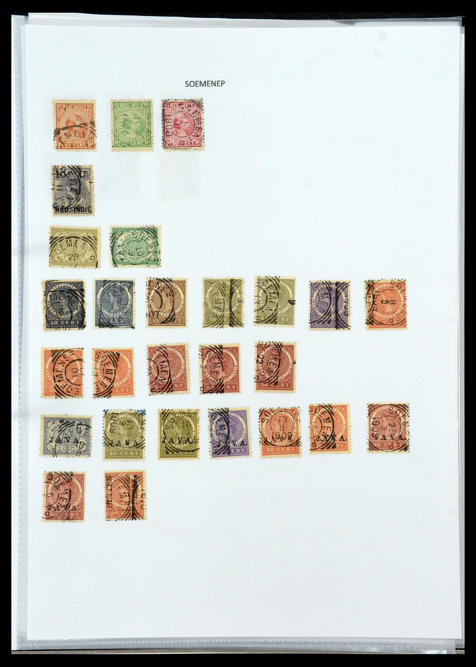36432 176 - Postzegelverzameling 36432 Nederlands Indië vierkant stempels.