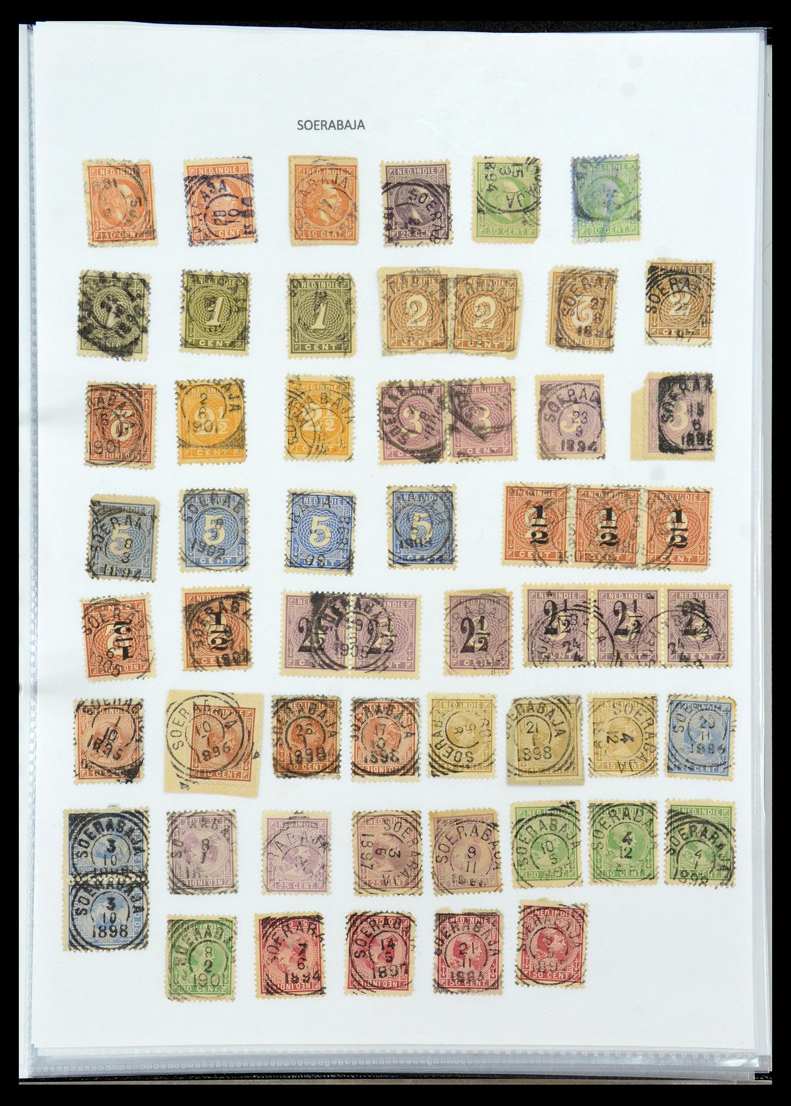36432 178 - Postzegelverzameling 36432 Nederlands Indië vierkant stempels.