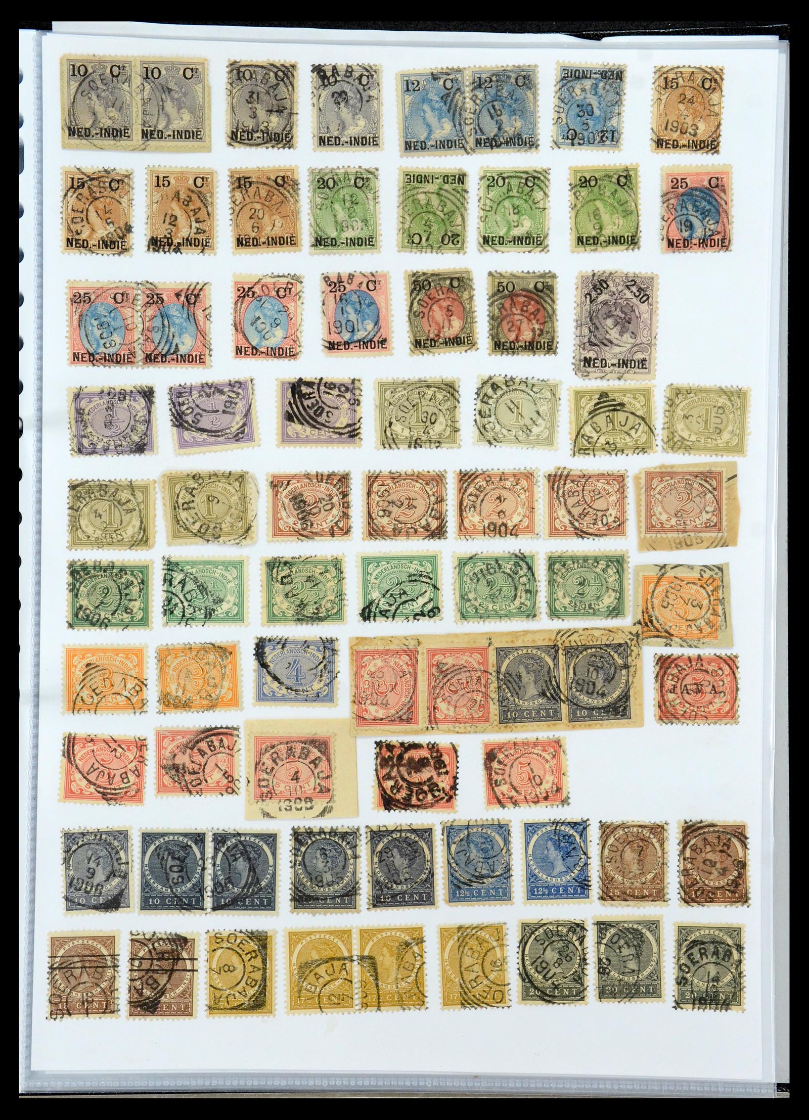 36432 180 - Postzegelverzameling 36432 Nederlands Indië vierkant stempels.