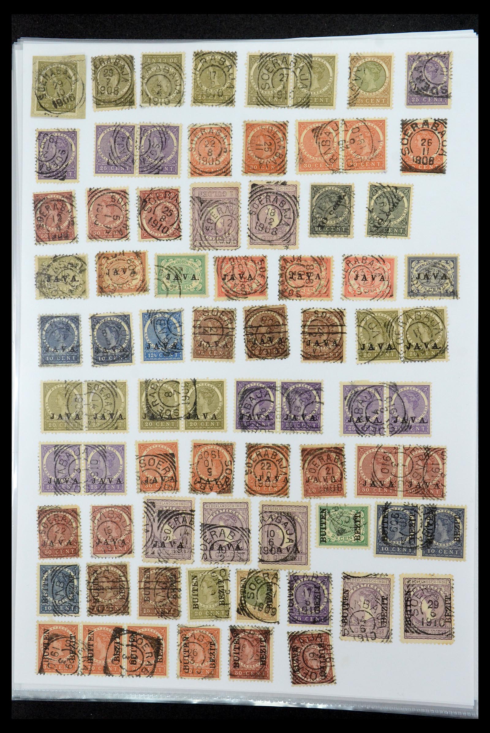 36432 181 - Postzegelverzameling 36432 Nederlands Indië vierkant stempels.