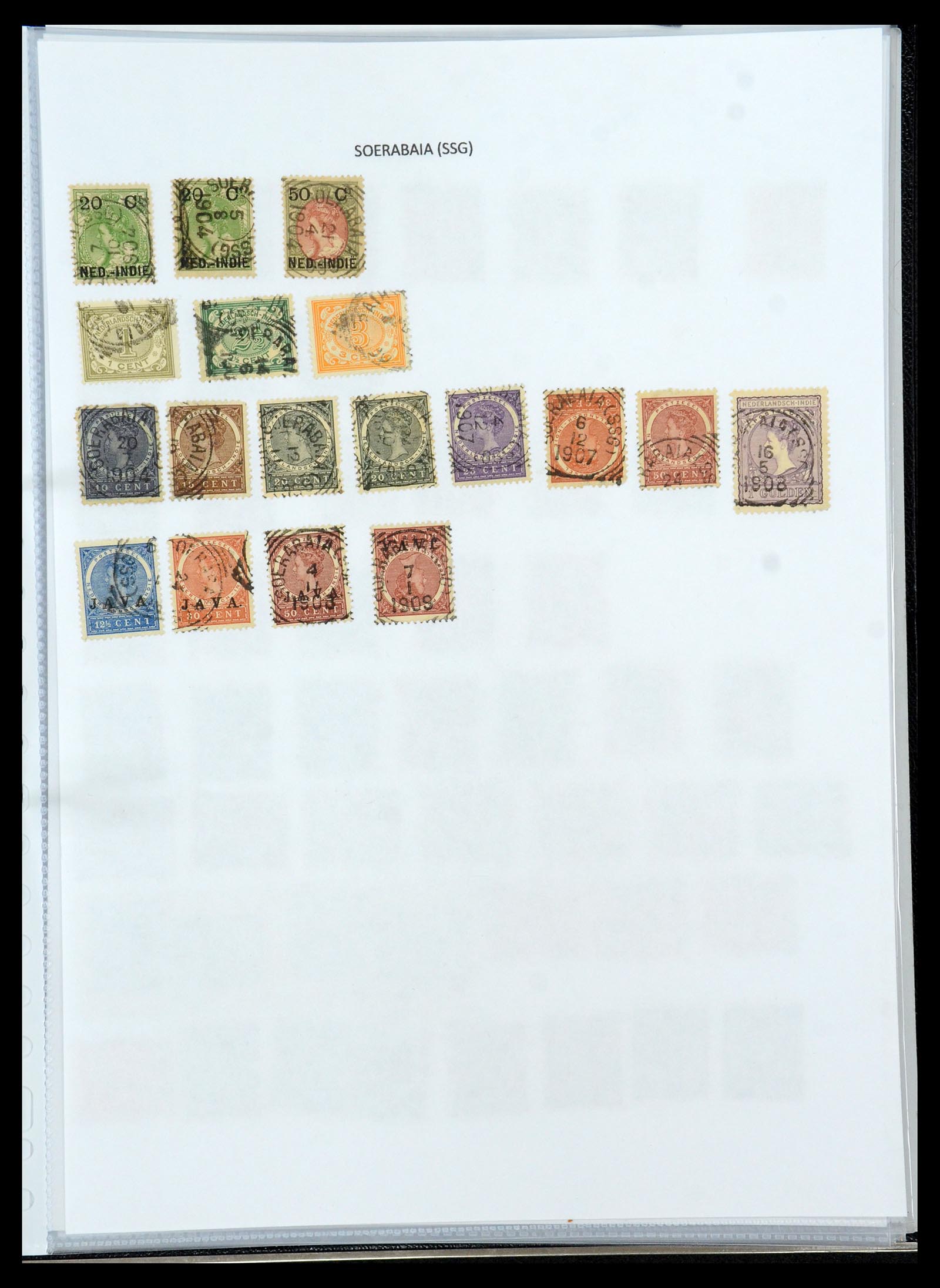 36432 184 - Postzegelverzameling 36432 Nederlands Indië vierkant stempels.