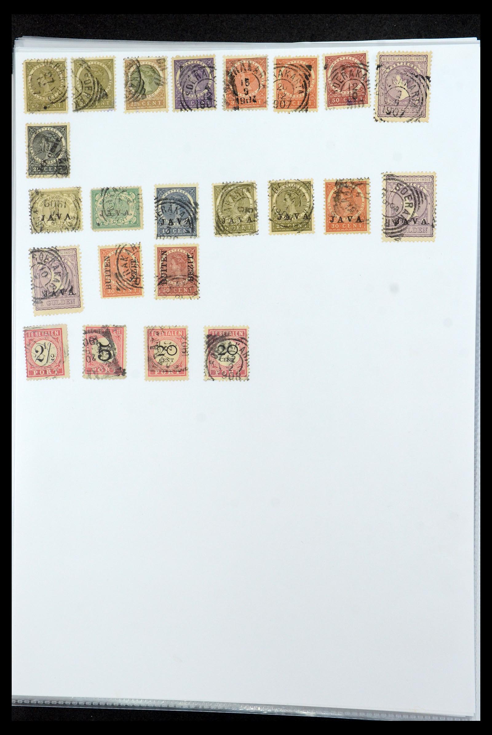 36432 186 - Postzegelverzameling 36432 Nederlands Indië vierkant stempels.
