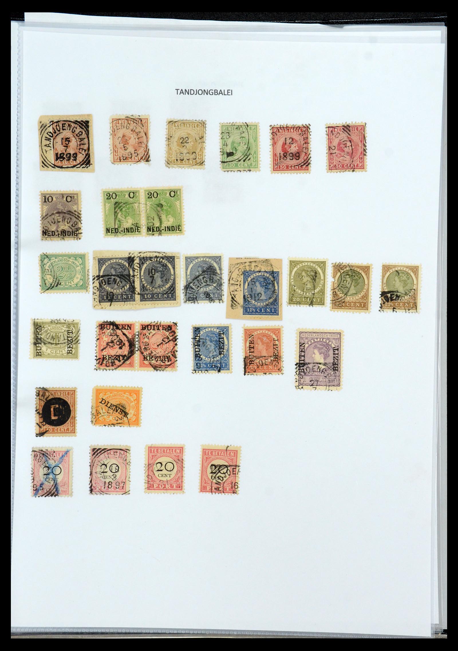 36432 188 - Postzegelverzameling 36432 Nederlands Indië vierkant stempels.