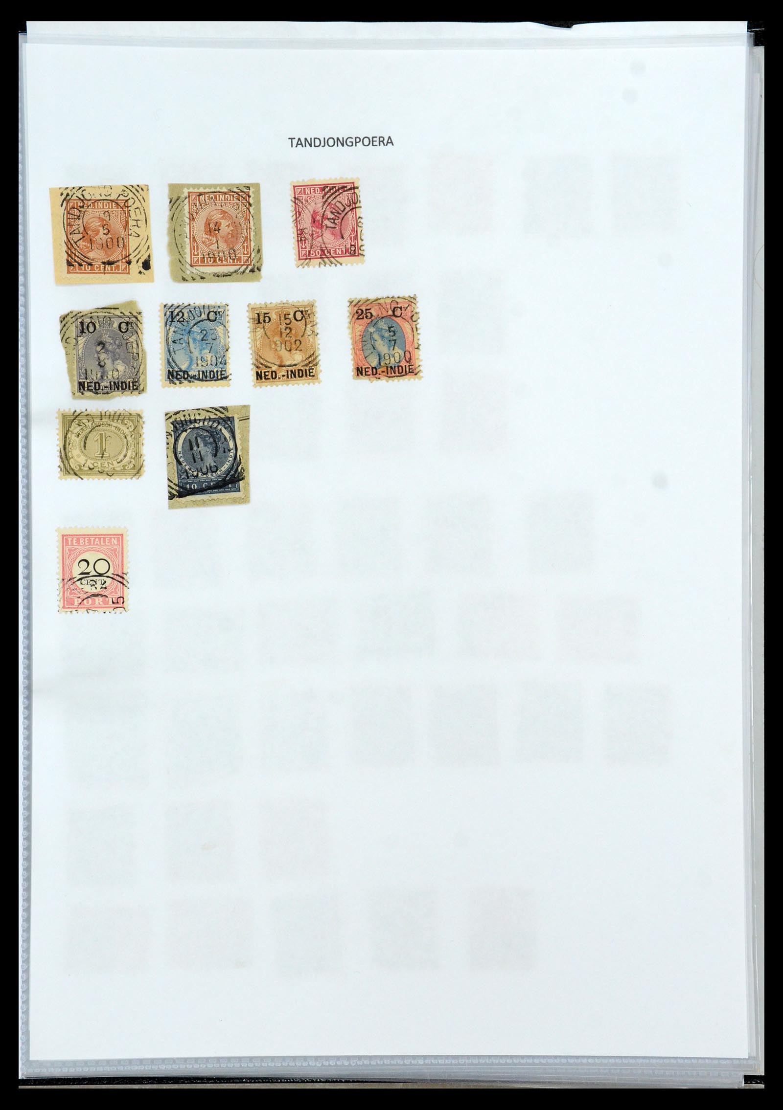 36432 191 - Postzegelverzameling 36432 Nederlands Indië vierkant stempels.
