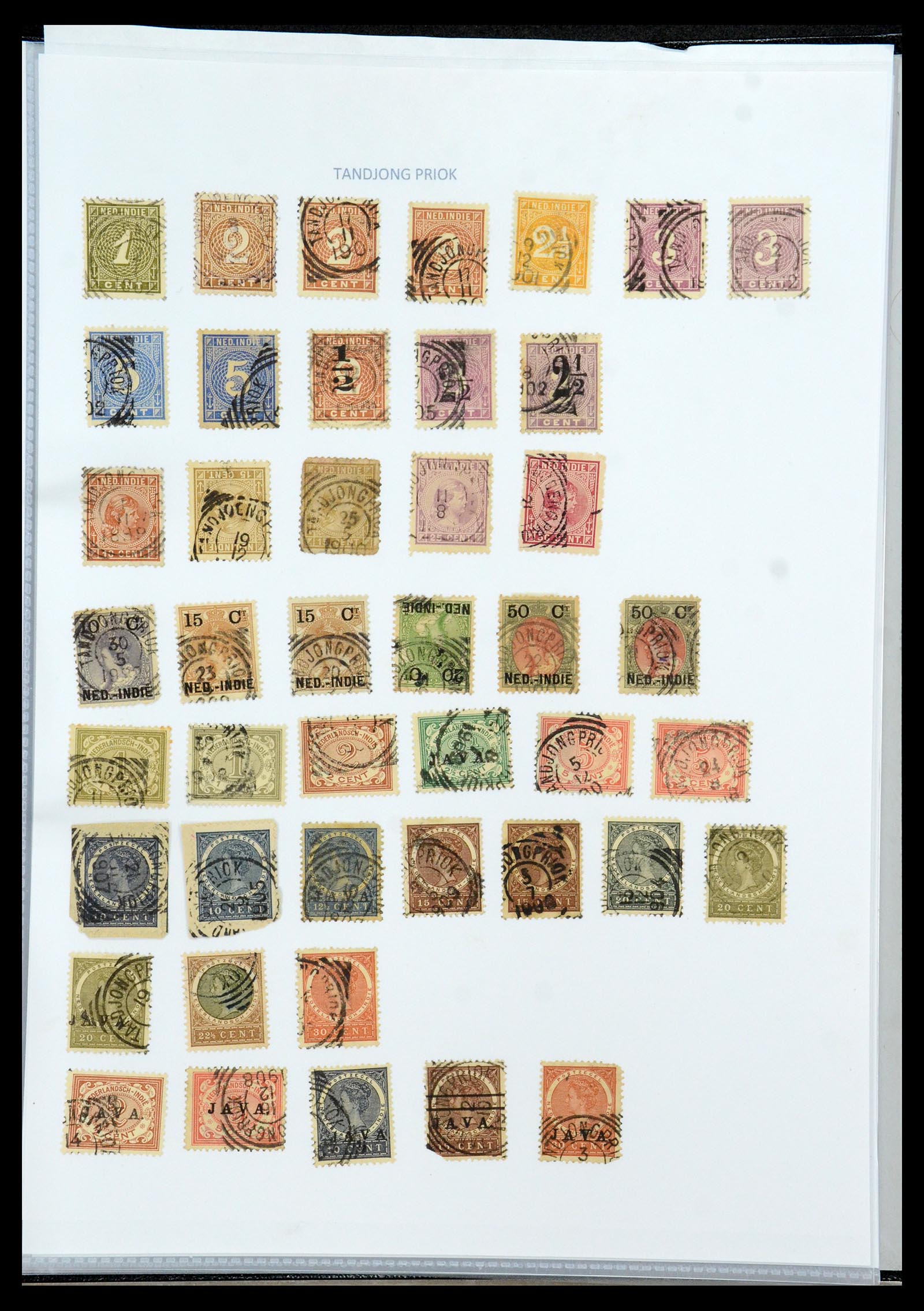 36432 192 - Postzegelverzameling 36432 Nederlands Indië vierkant stempels.