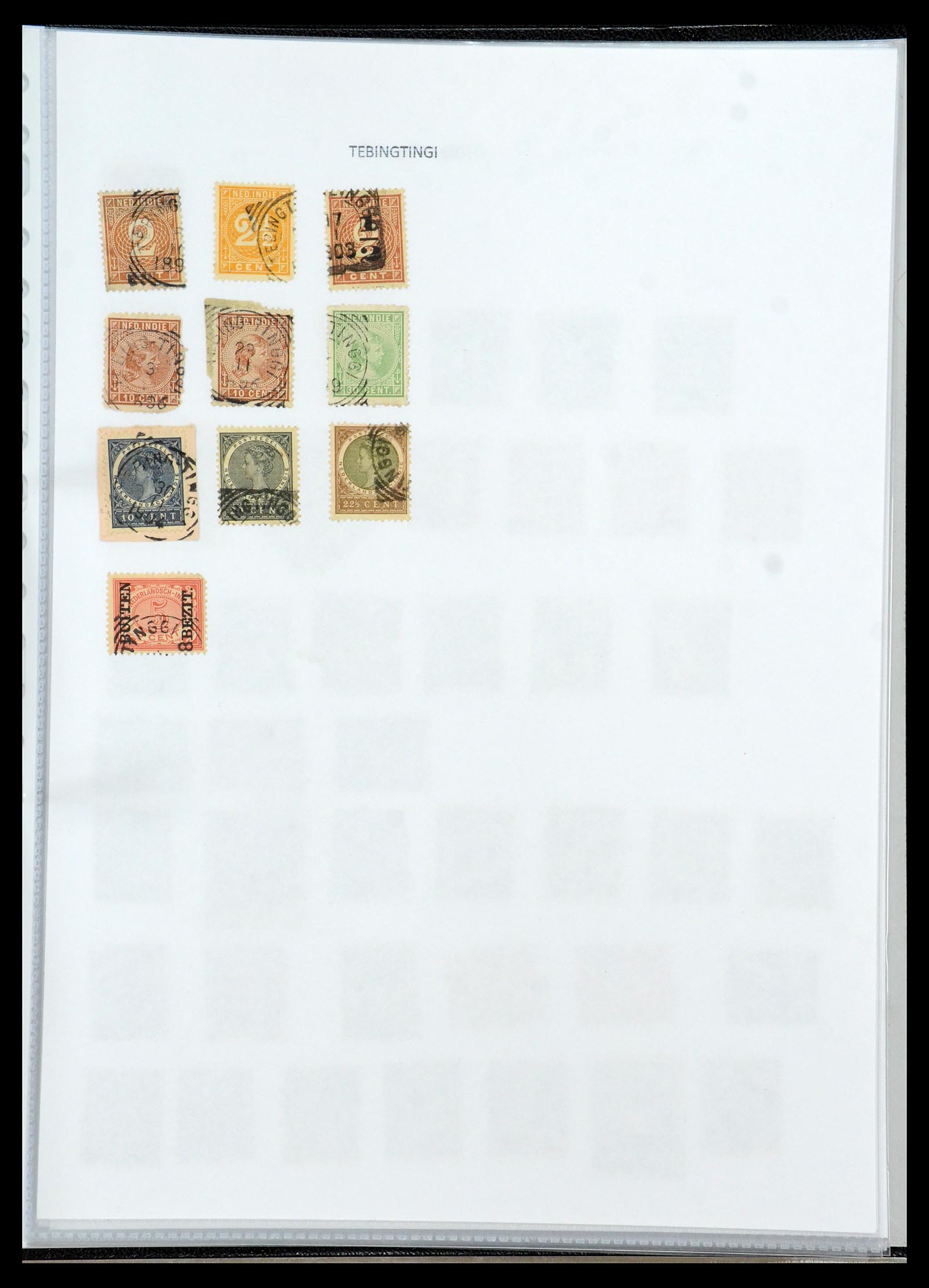 36432 197 - Postzegelverzameling 36432 Nederlands Indië vierkant stempels.