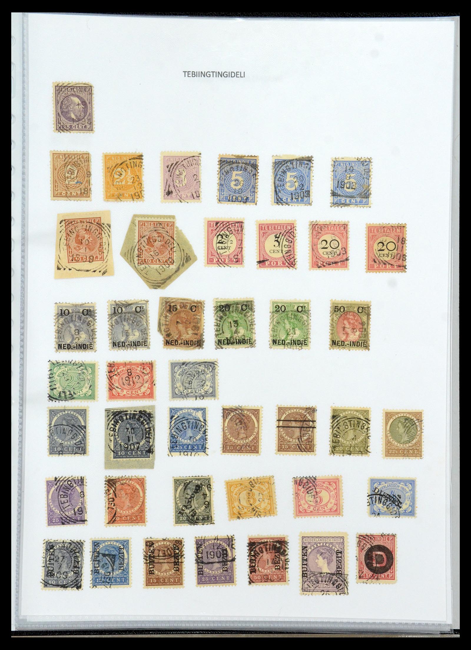36432 198 - Postzegelverzameling 36432 Nederlands Indië vierkant stempels.