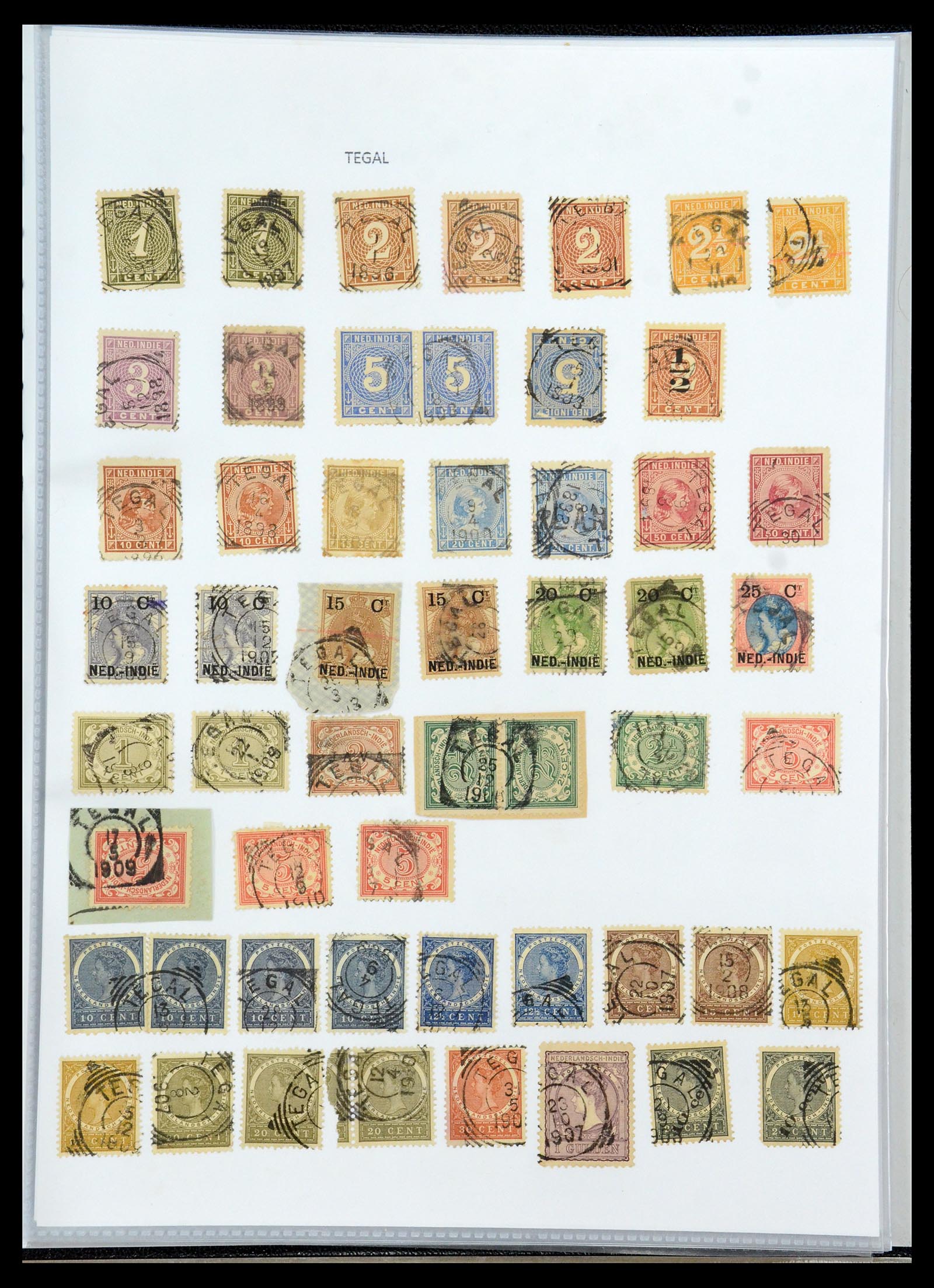 36432 200 - Postzegelverzameling 36432 Nederlands Indië vierkant stempels.