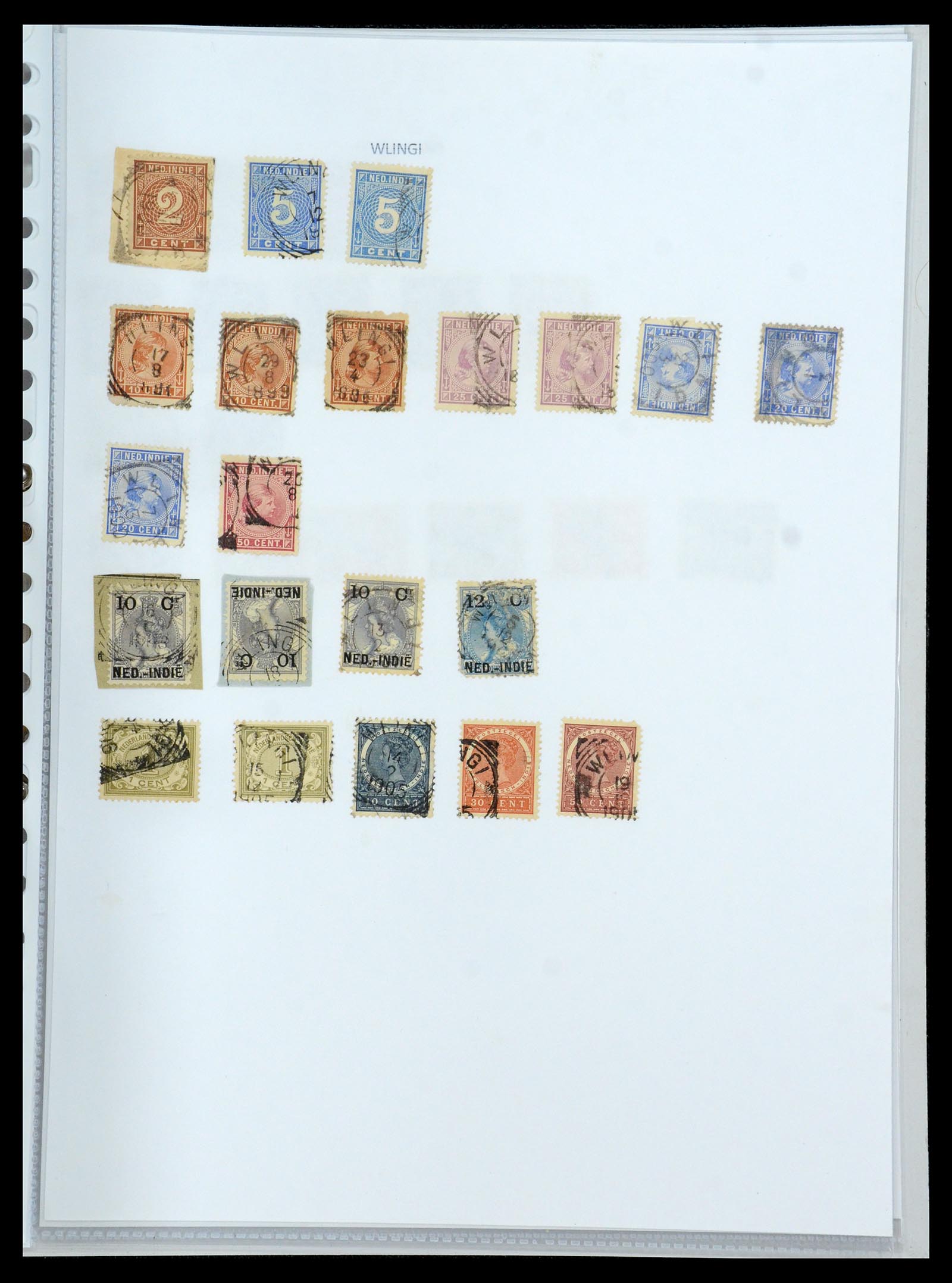 36432 222 - Stamp collection 36432 Dutch east Indies square cancels.