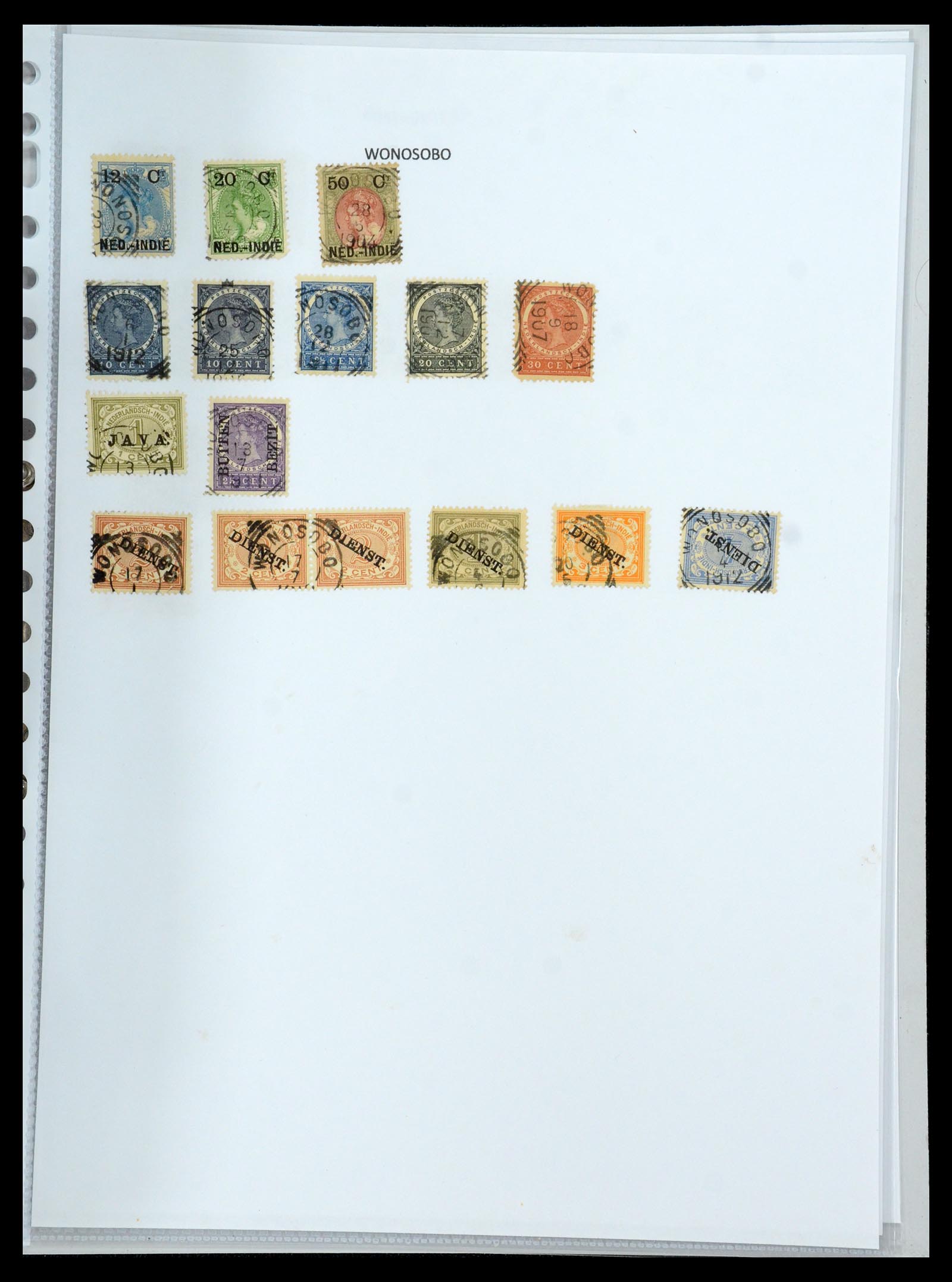 36432 223 - Postzegelverzameling 36432 Nederlands Indië vierkant stempels.