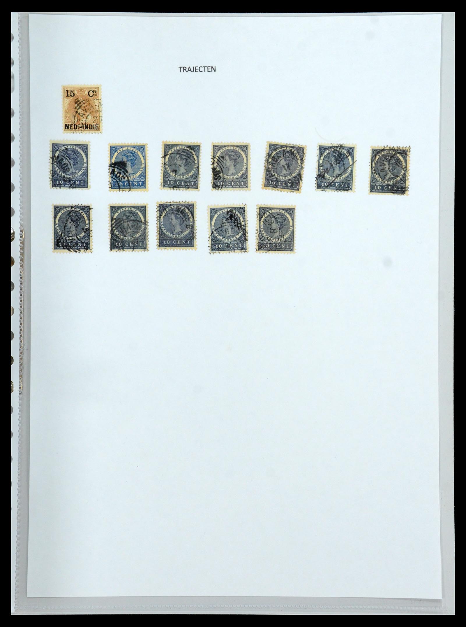 36432 225 - Stamp collection 36432 Dutch east Indies square cancels.