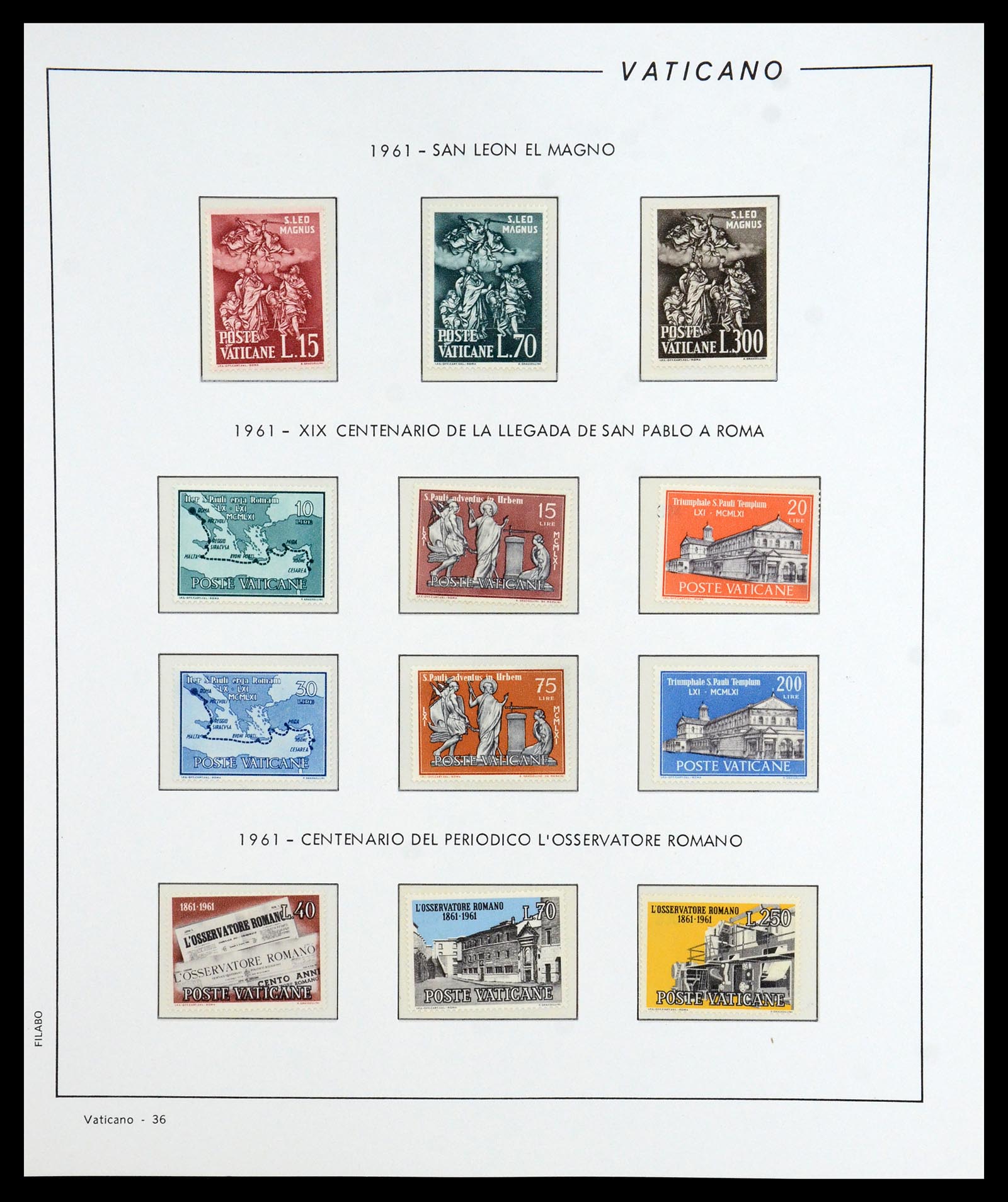 36447 037 - Postzegelverzameling 36447 Vaticaan 1852-1985.
