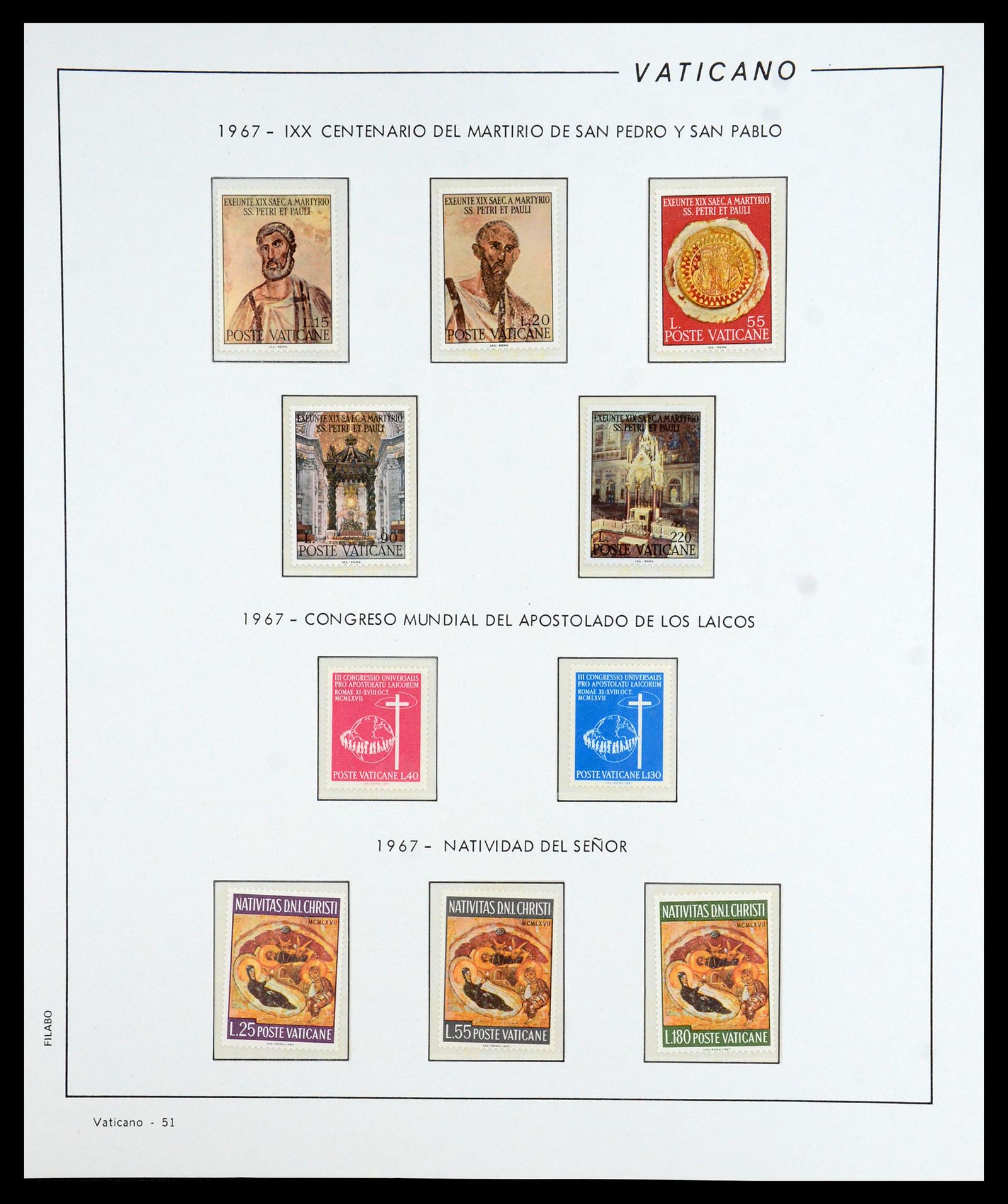 36447 052 - Postzegelverzameling 36447 Vaticaan 1852-1985.