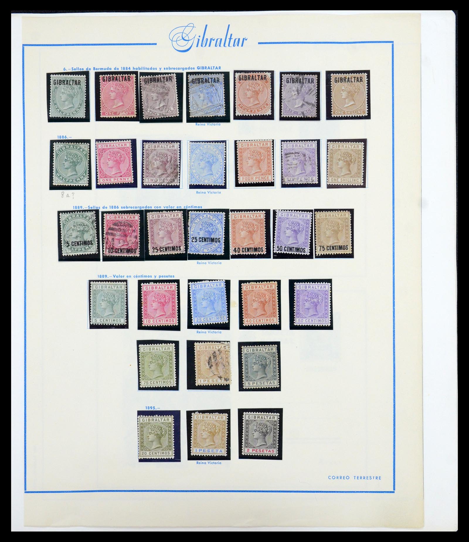36449 001 - Postzegelverzameling 36449 Gibraltar 1886-1953.