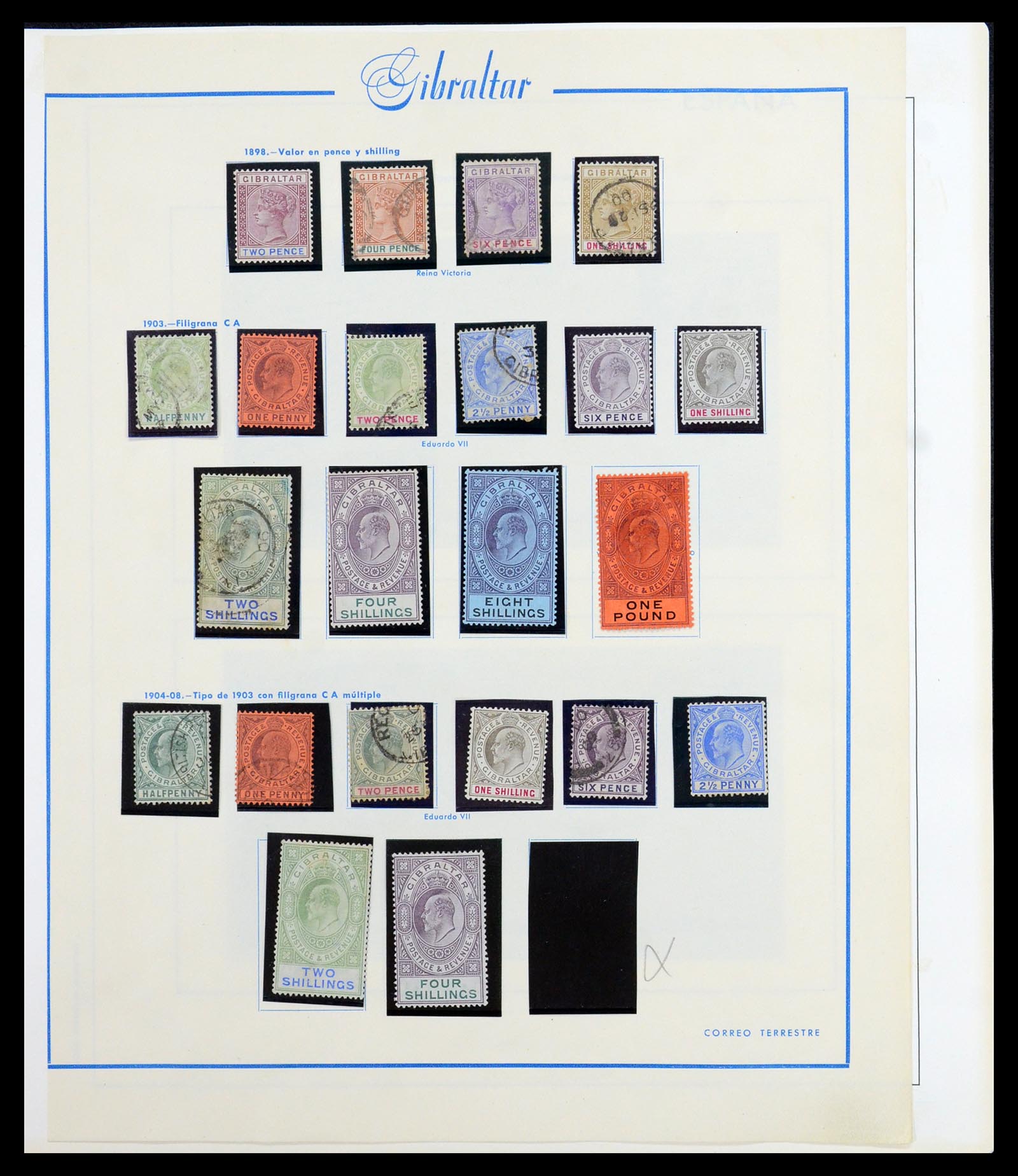 36449 002 - Postzegelverzameling 36449 Gibraltar 1886-1953.