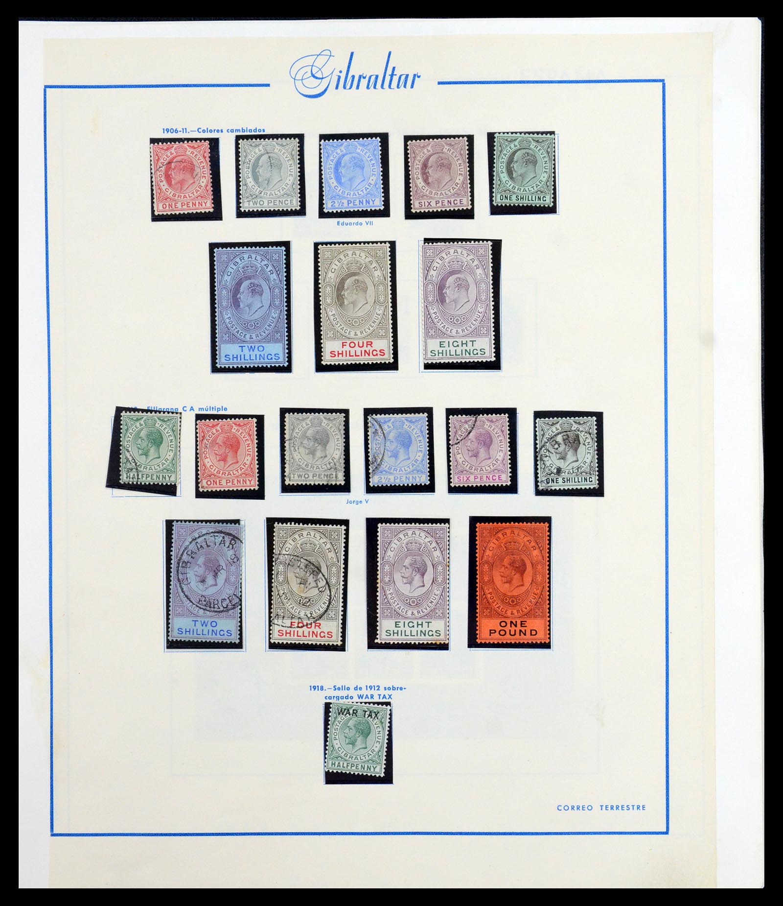 36449 003 - Postzegelverzameling 36449 Gibraltar 1886-1953.