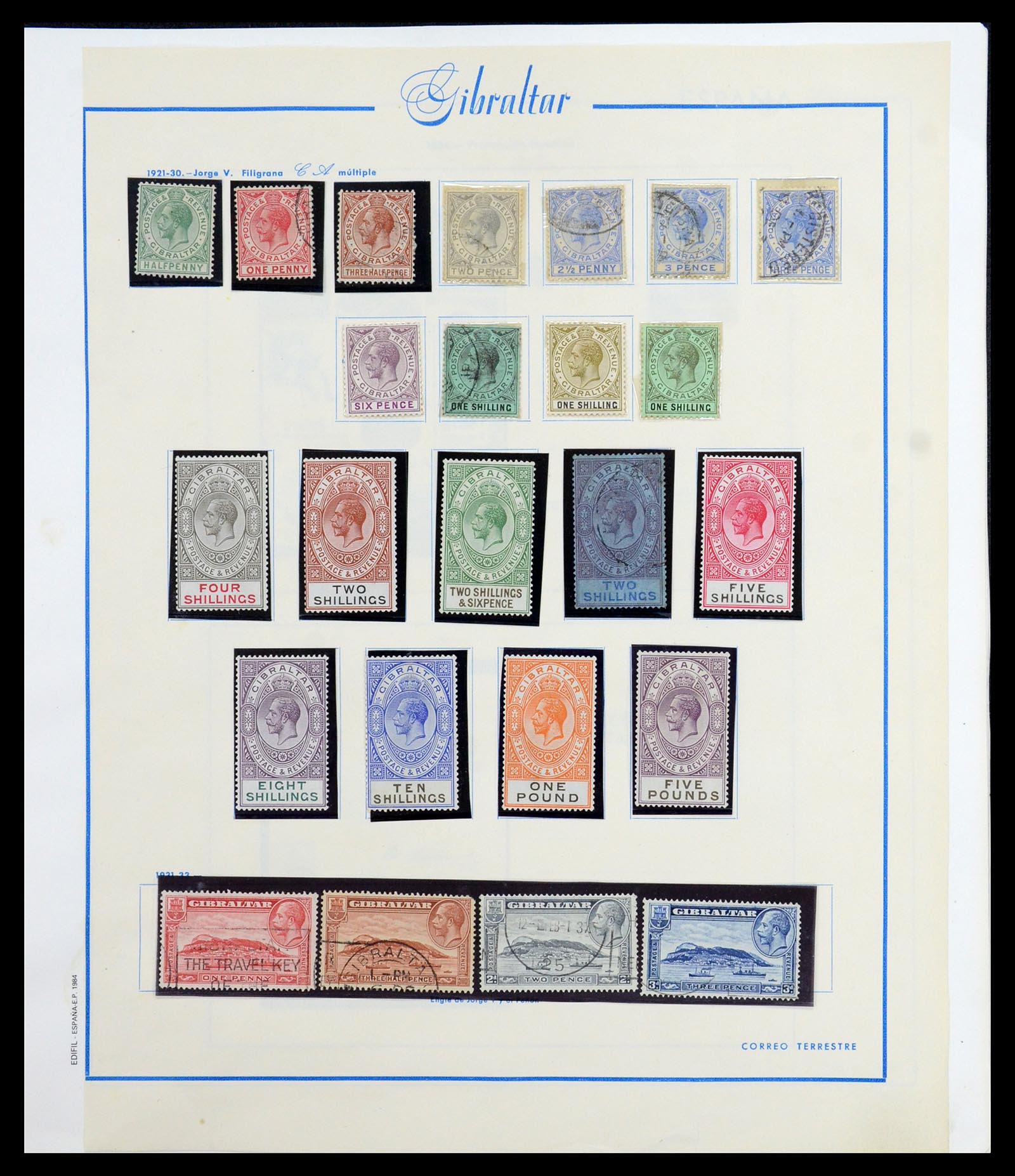 36449 004 - Stamp collection 36449 Gibraltar 1886-1953.