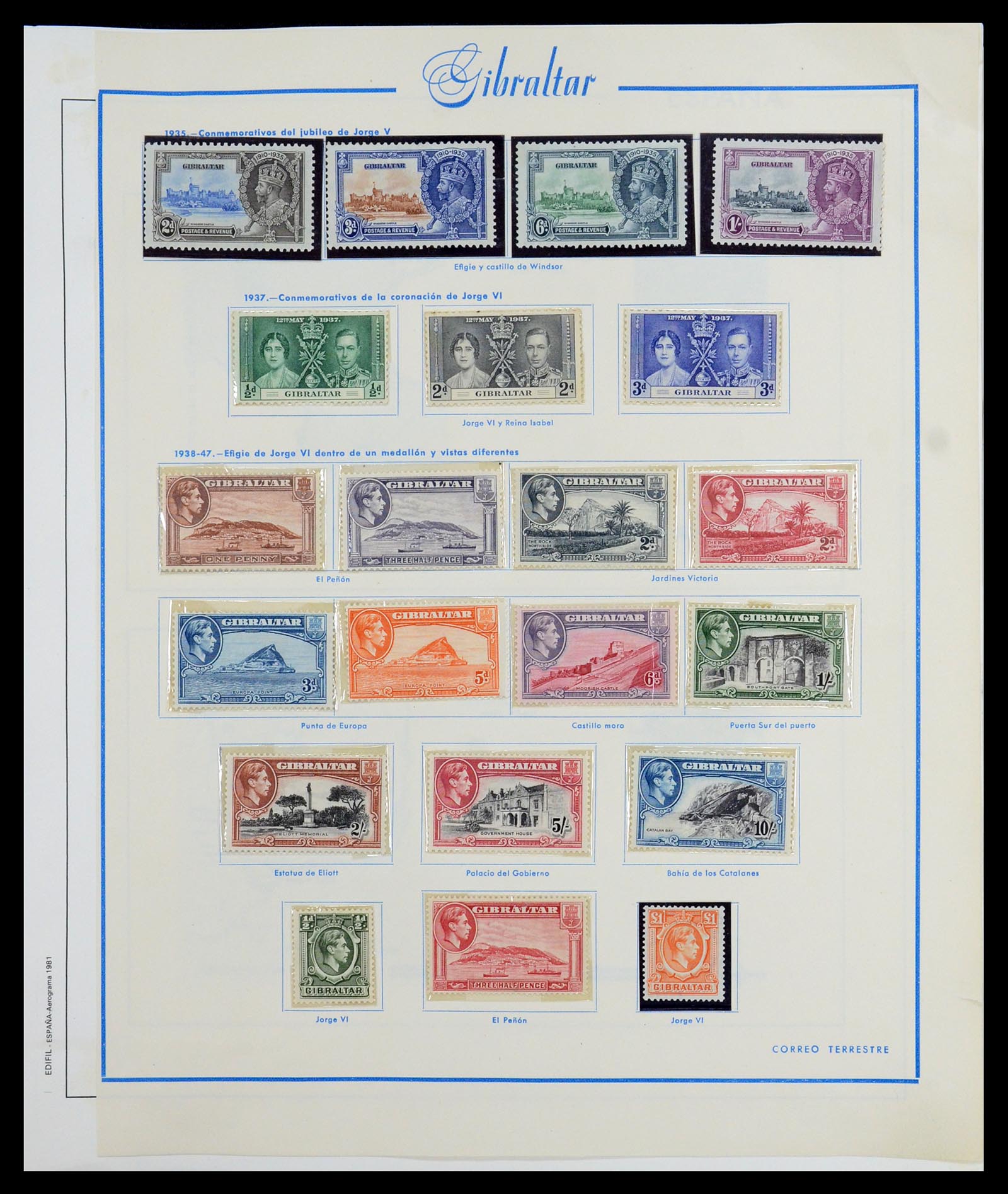 36449 005 - Postzegelverzameling 36449 Gibraltar 1886-1953.