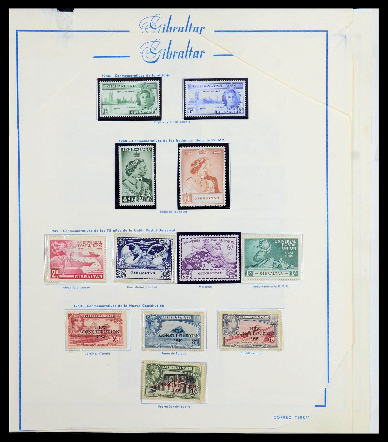 36449 006 - Postzegelverzameling 36449 Gibraltar 1886-1953.