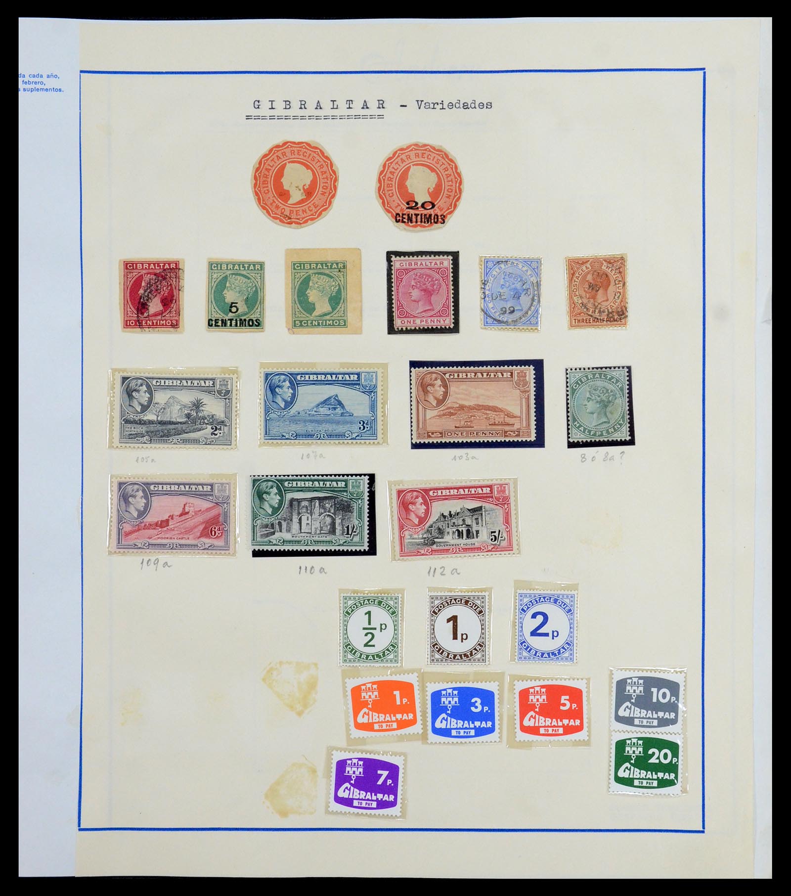 36449 008 - Postzegelverzameling 36449 Gibraltar 1886-1953.