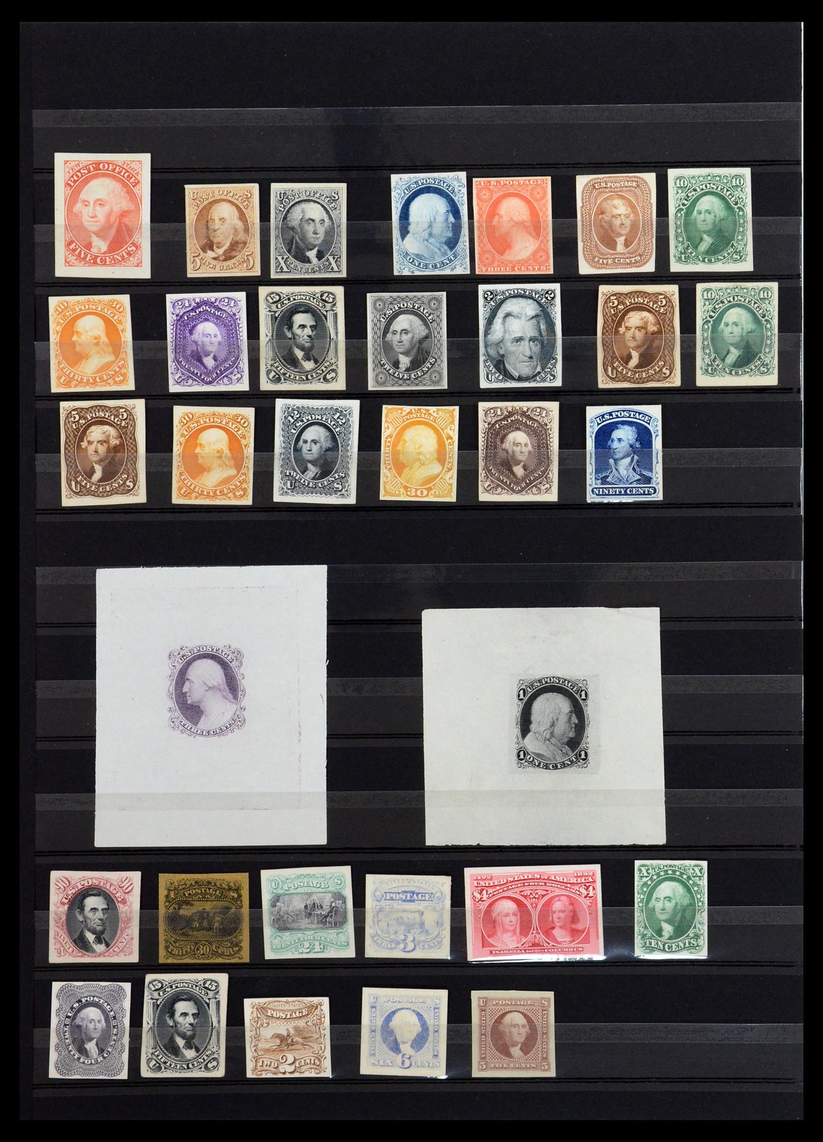 36473 001 - Stamp collection 36473 USA proofs 1845-1892.