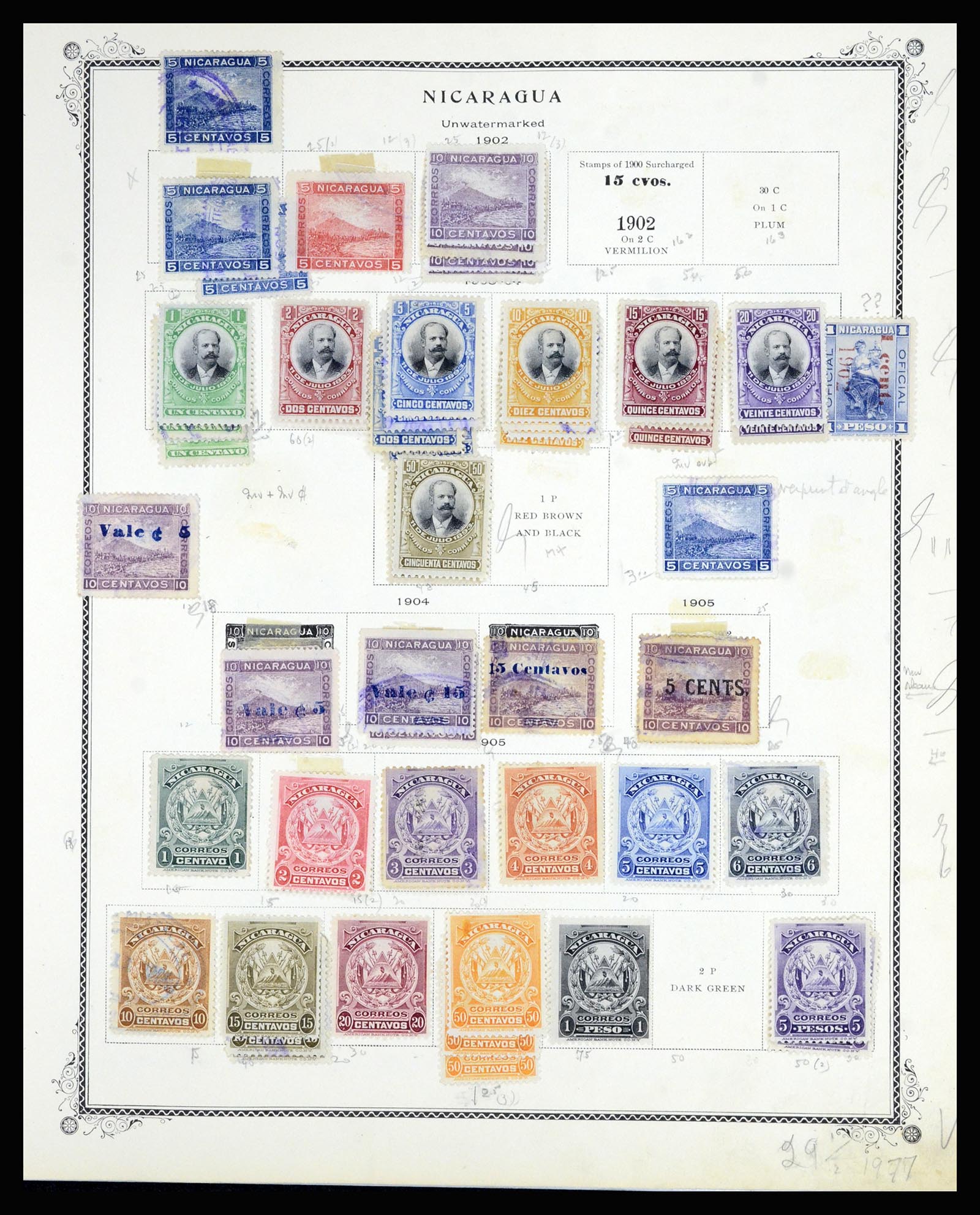 36494 001 - Postzegelverzameling 36494 Nicaragua 1902-1945.