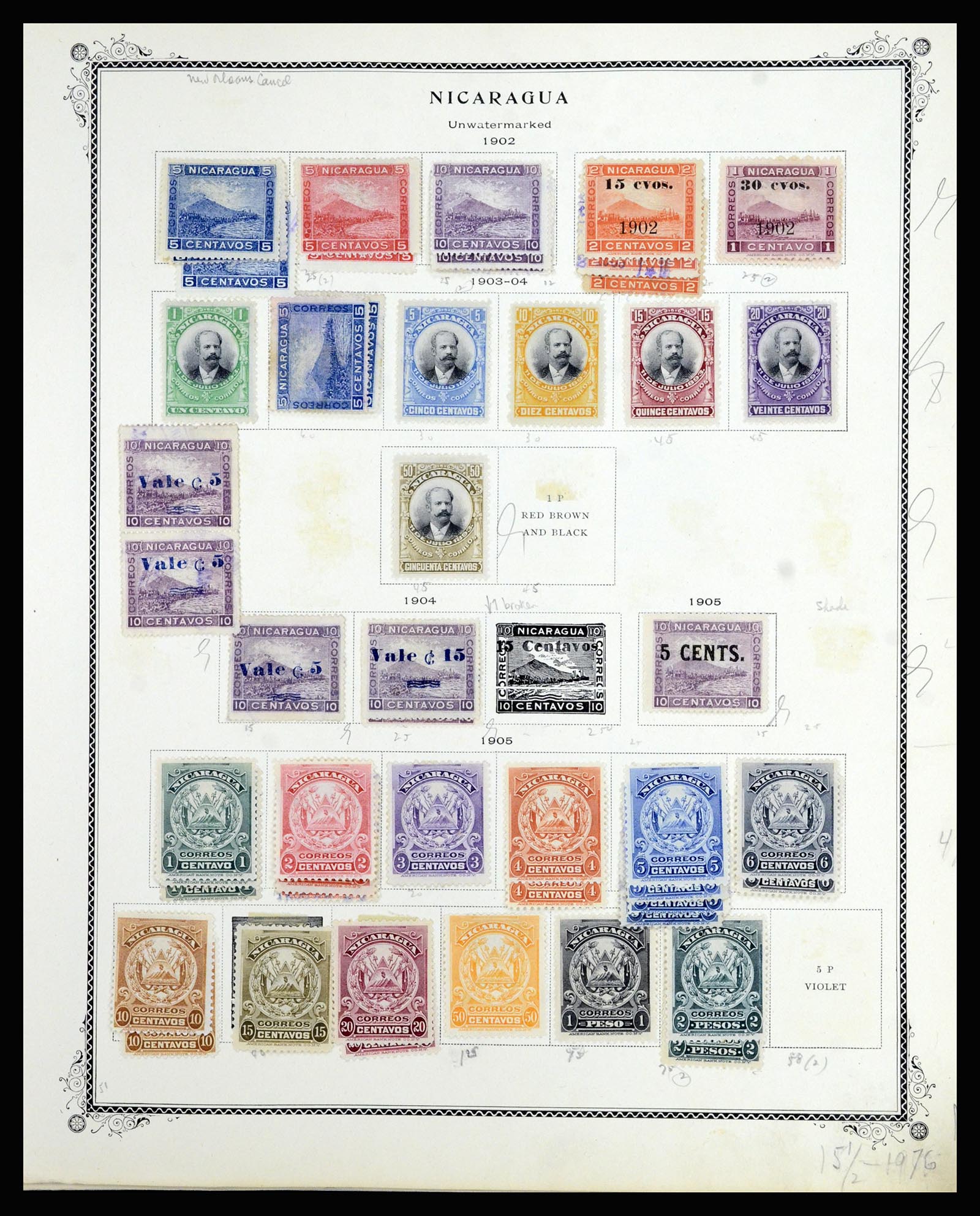 36494 003 - Postzegelverzameling 36494 Nicaragua 1902-1945.