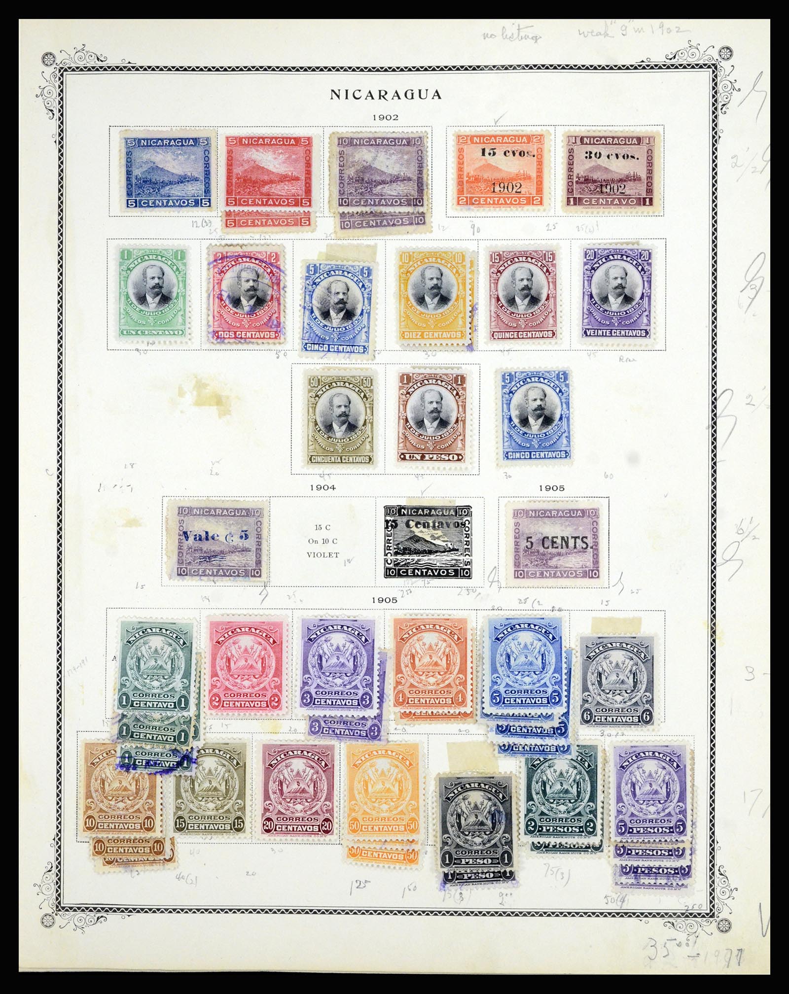 36494 004 - Postzegelverzameling 36494 Nicaragua 1902-1945.