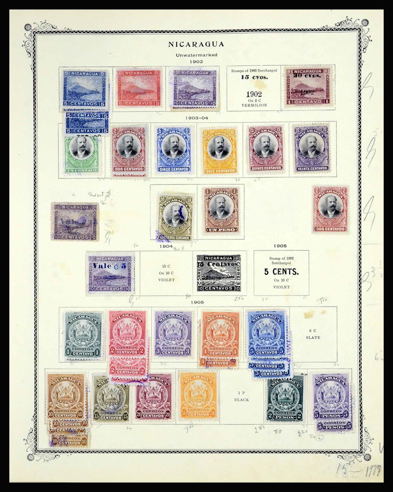 36494 006 - Postzegelverzameling 36494 Nicaragua 1902-1945.