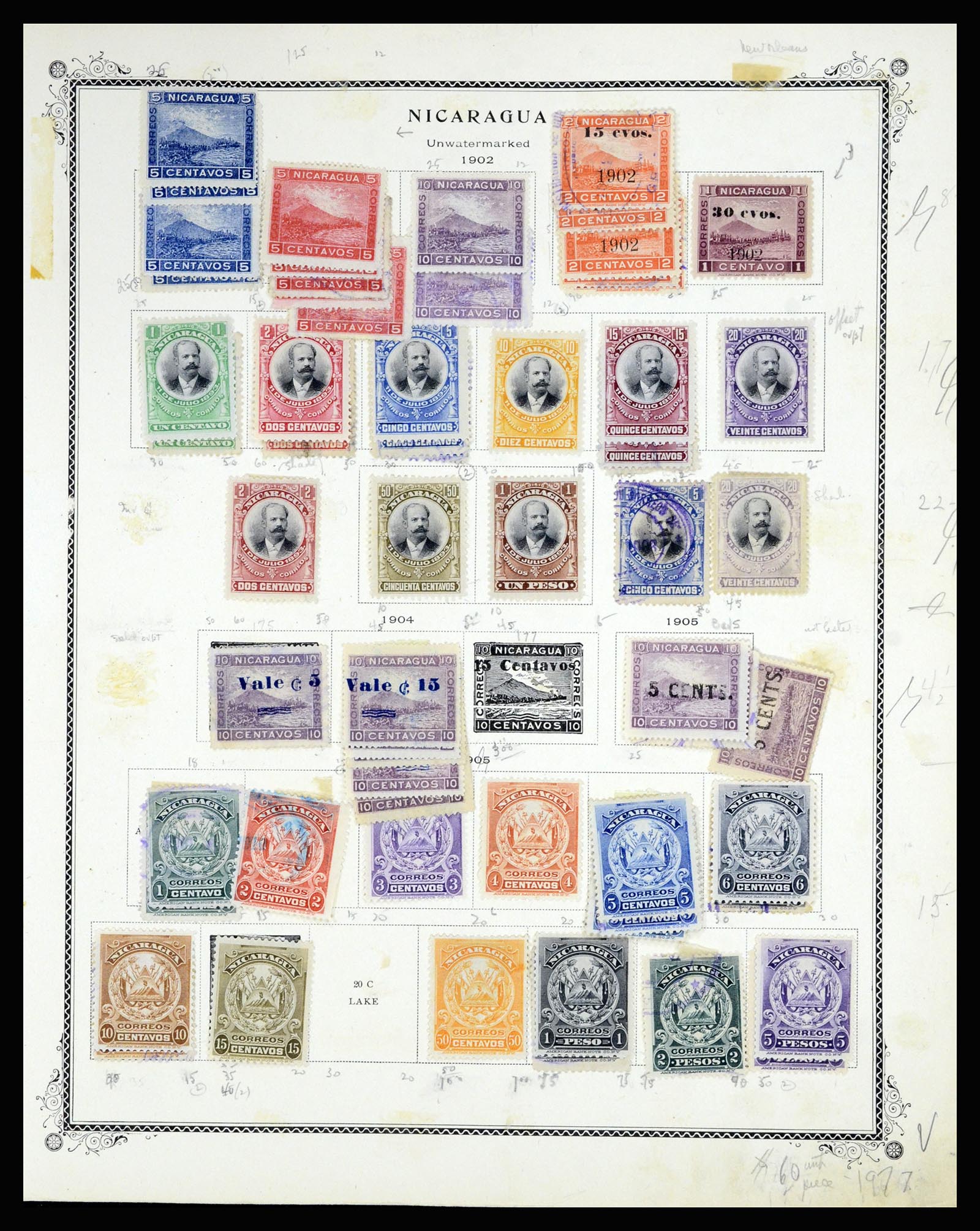 36494 008 - Postzegelverzameling 36494 Nicaragua 1902-1945.