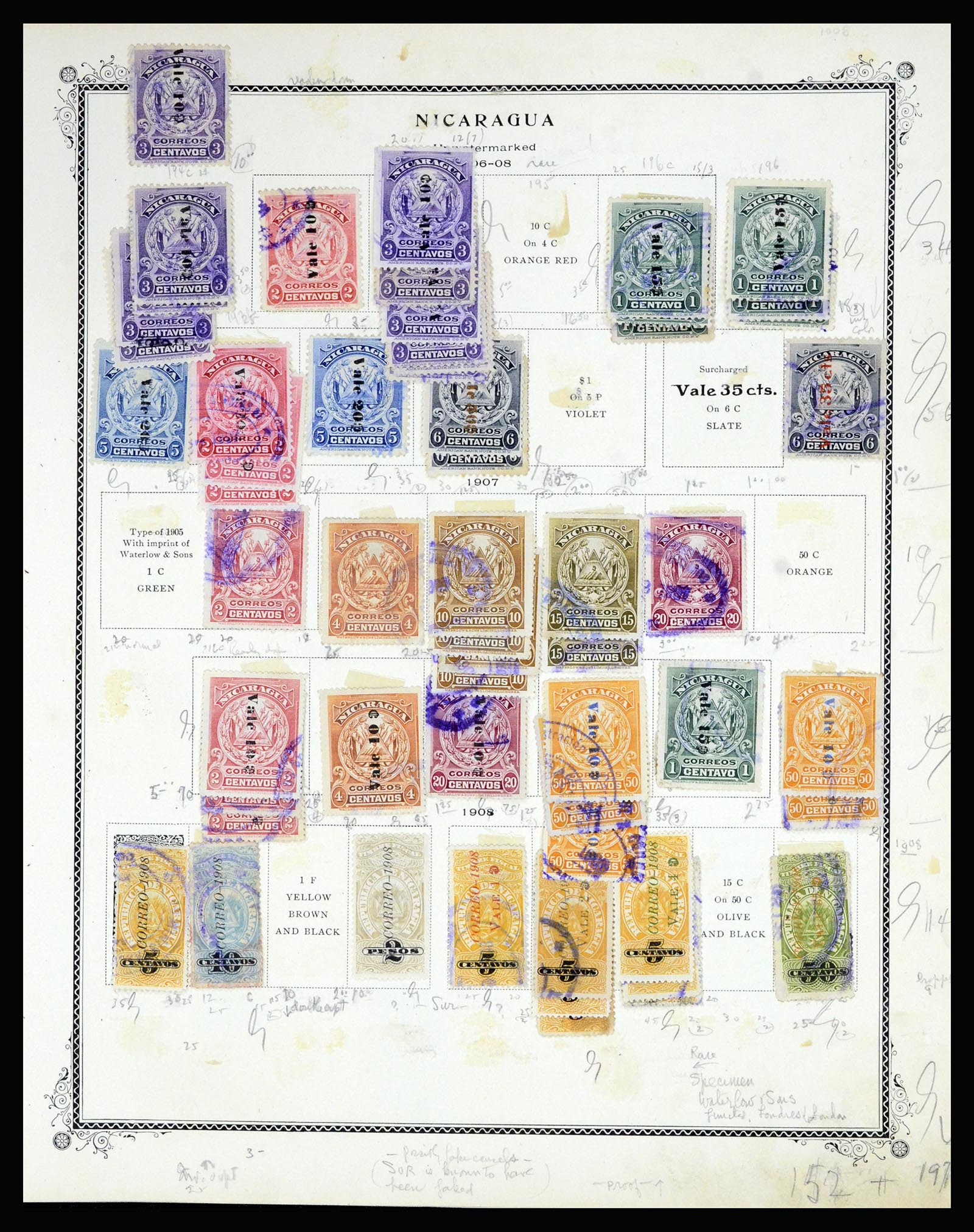36494 010 - Stamp collection 36494 Nicaragua 1902-1945.