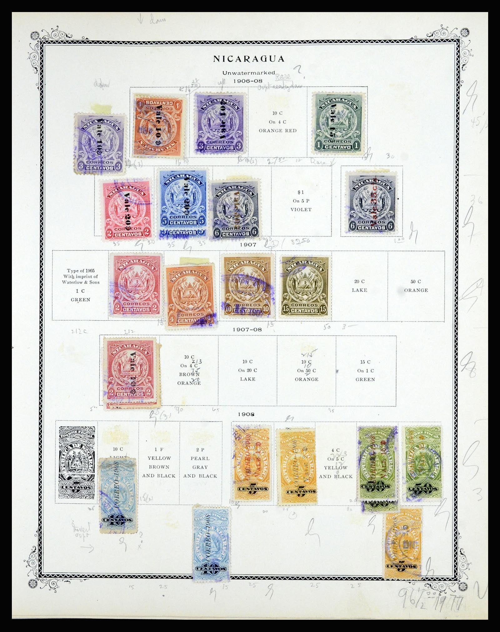 36494 011 - Stamp collection 36494 Nicaragua 1902-1945.