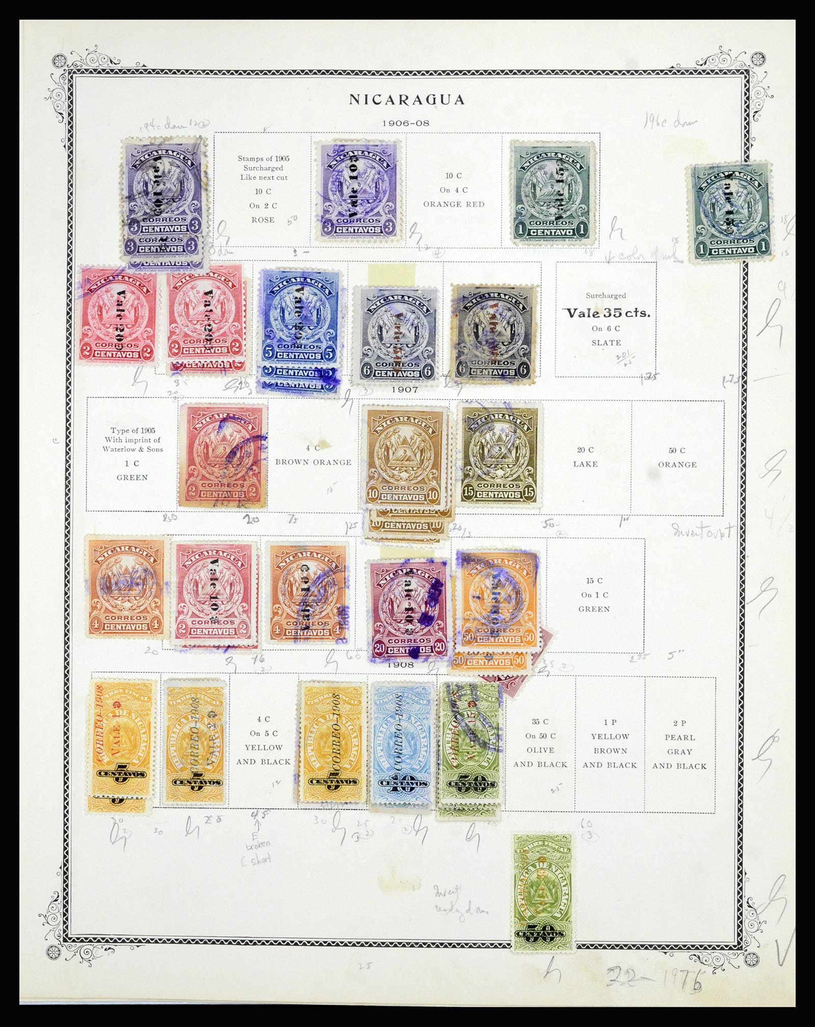 36494 012 - Postzegelverzameling 36494 Nicaragua 1902-1945.