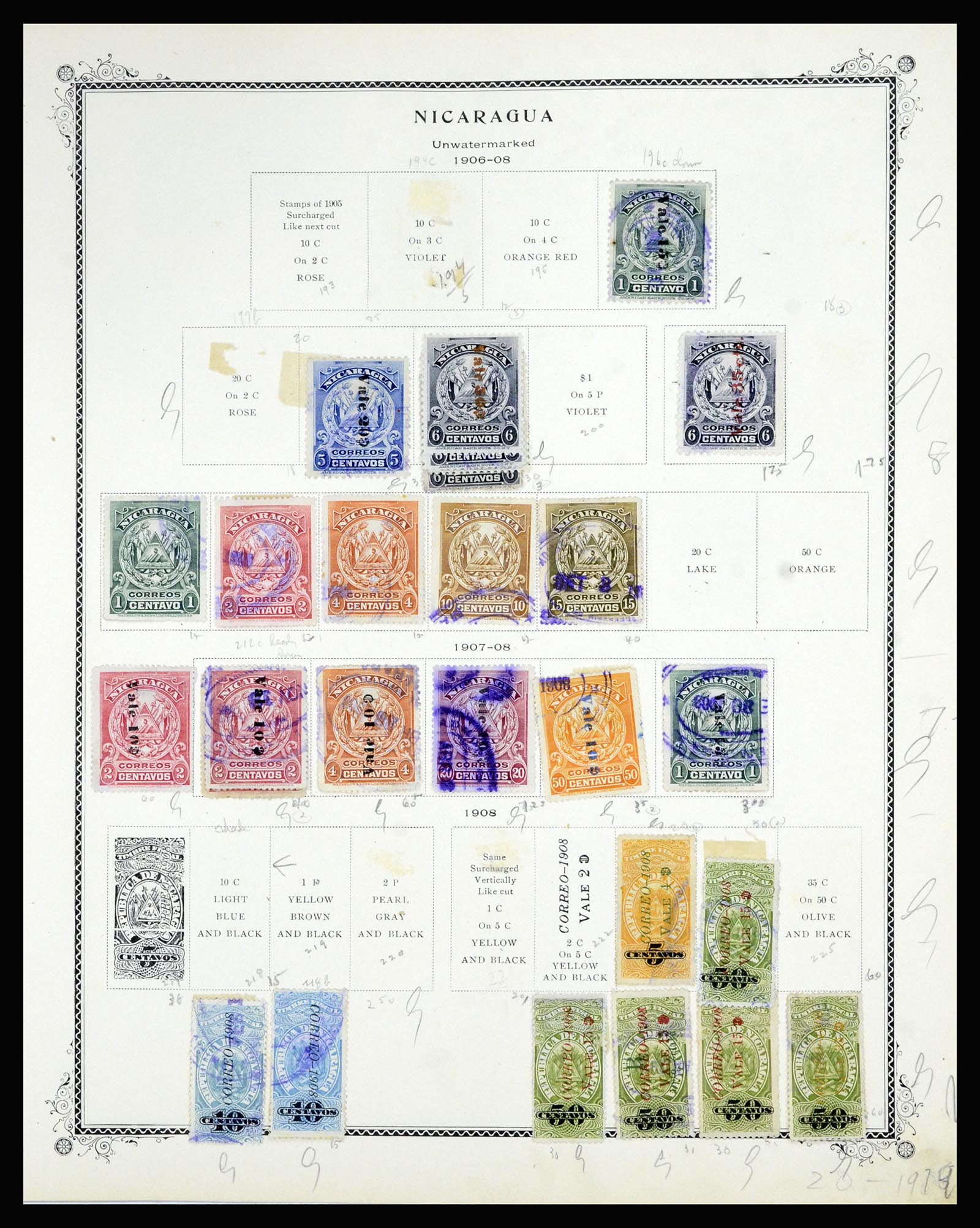 36494 013 - Stamp collection 36494 Nicaragua 1902-1945.