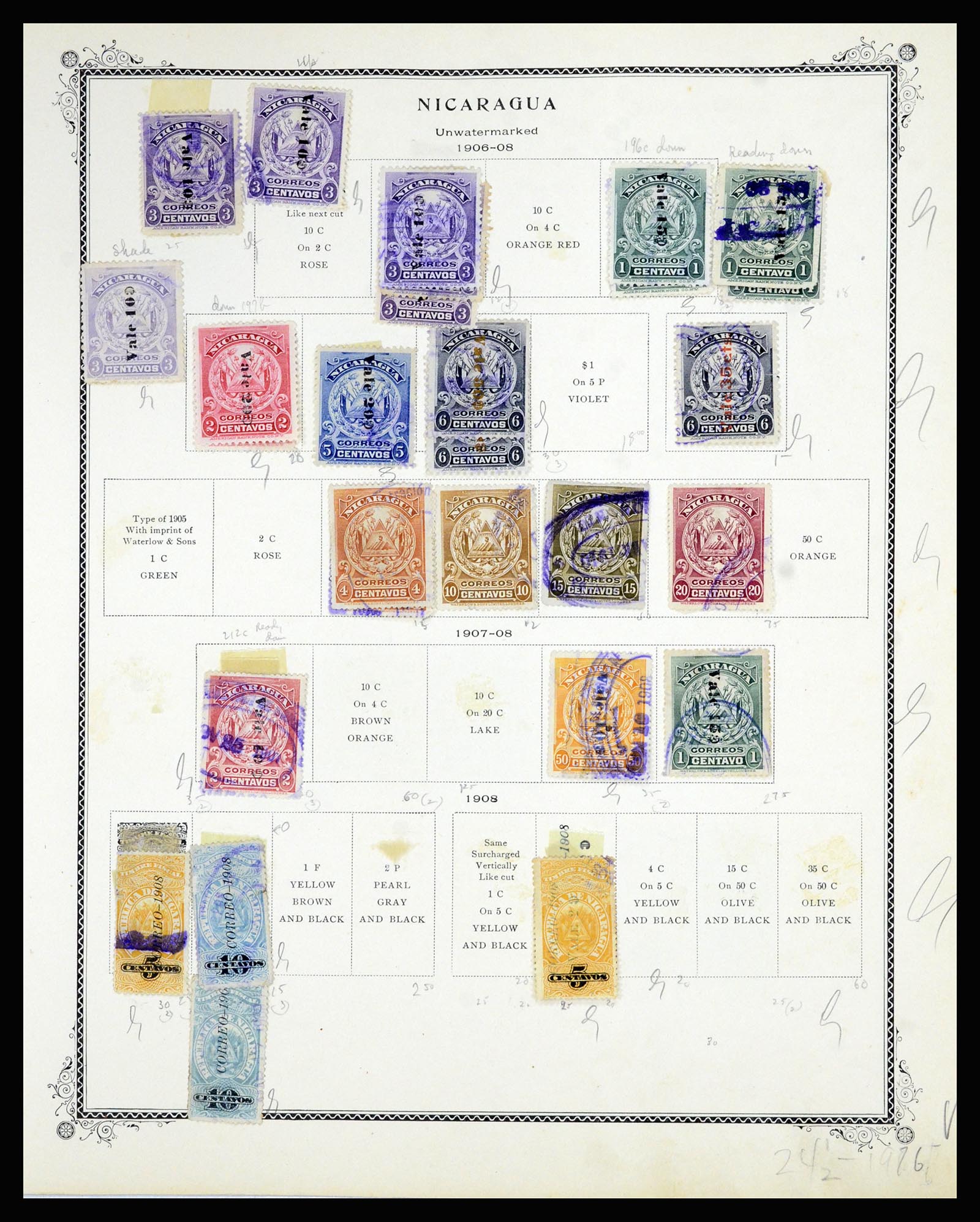 36494 014 - Postzegelverzameling 36494 Nicaragua 1902-1945.