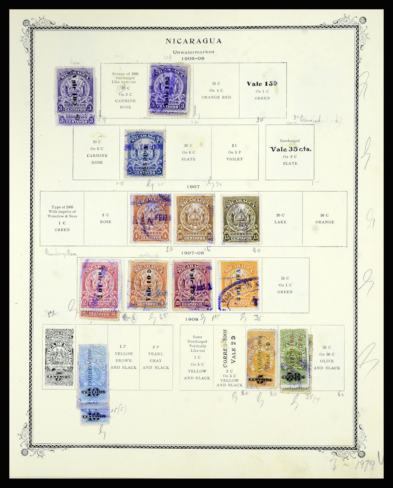 36494 015 - Stamp collection 36494 Nicaragua 1902-1945.