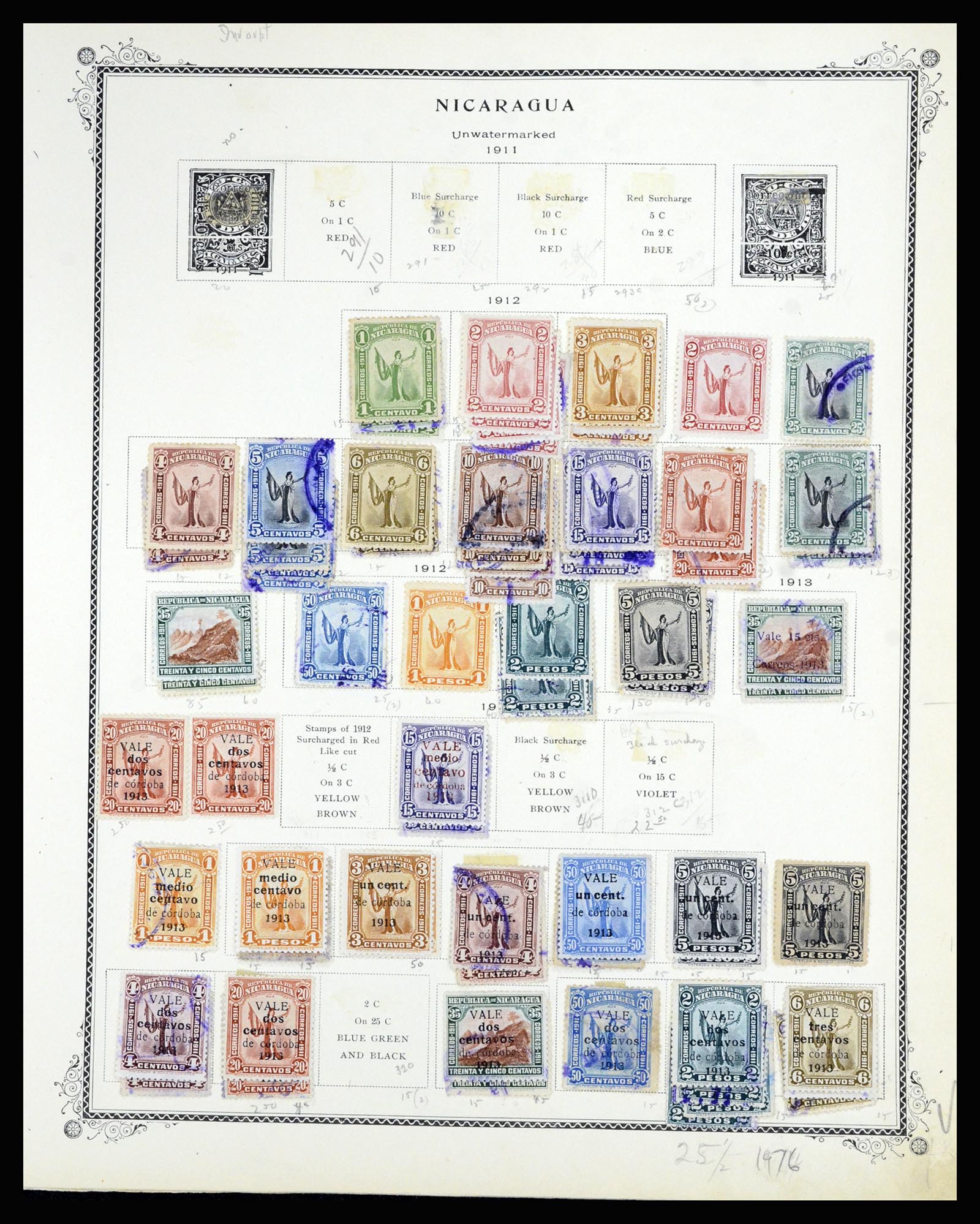 36494 021 - Postzegelverzameling 36494 Nicaragua 1902-1945.