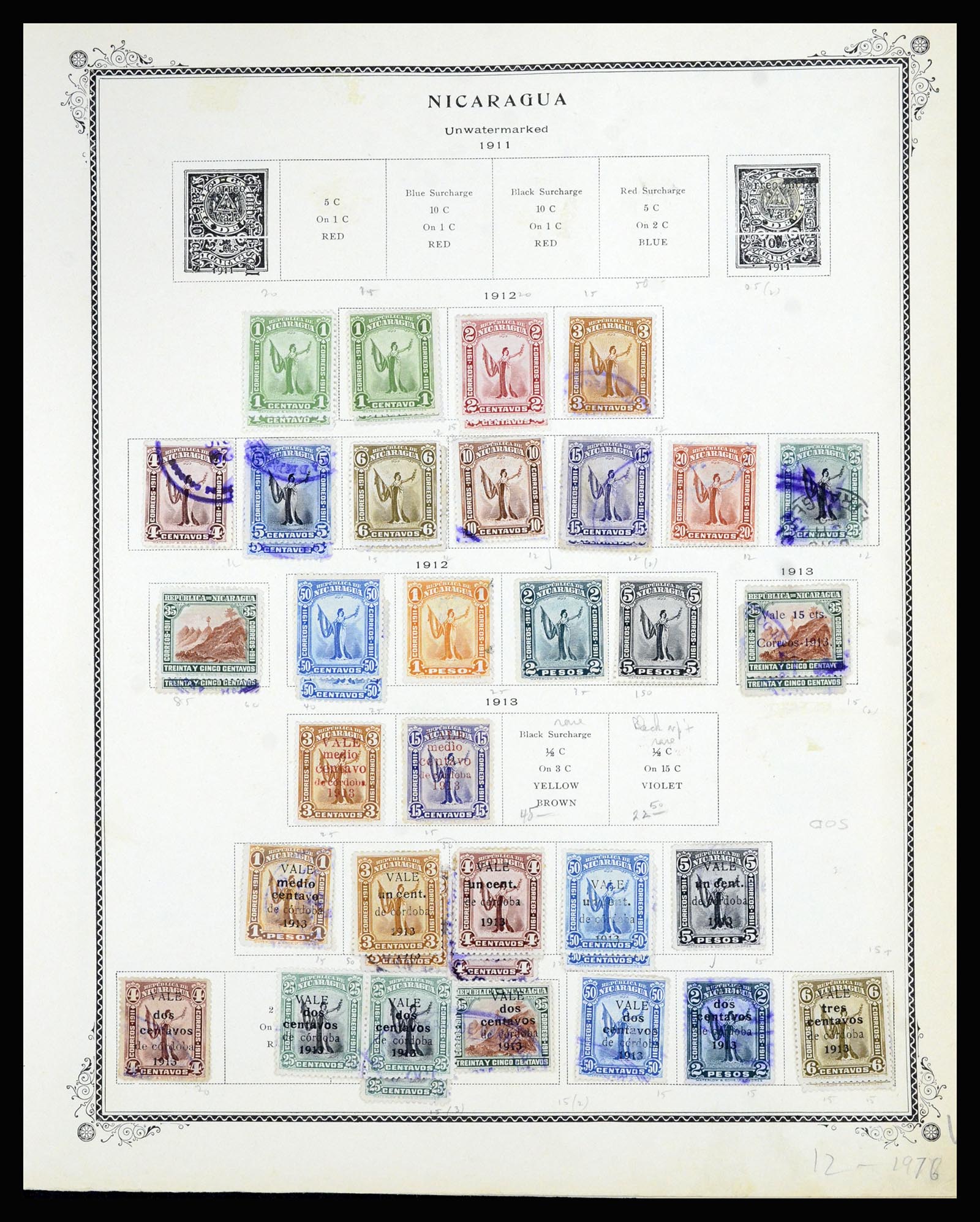 36494 022 - Postzegelverzameling 36494 Nicaragua 1902-1945.