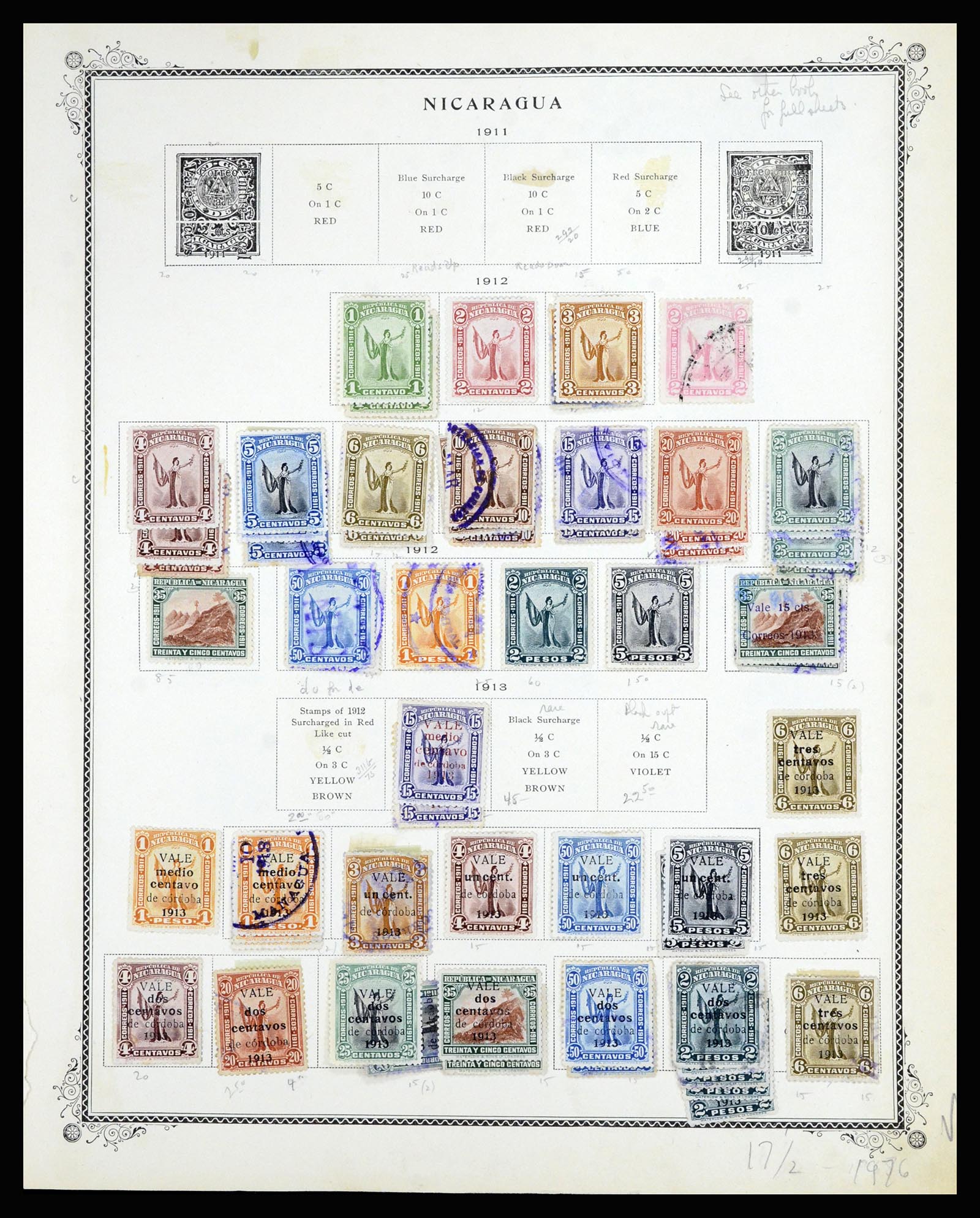 36494 023 - Postzegelverzameling 36494 Nicaragua 1902-1945.