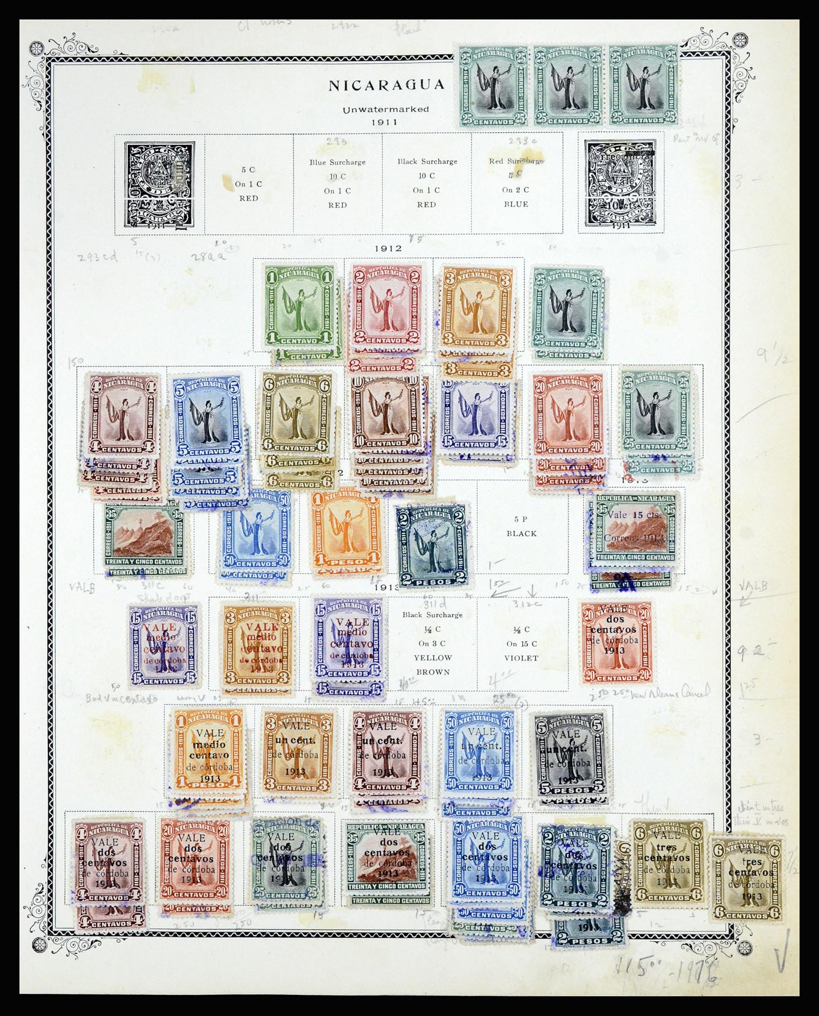 36494 024 - Postzegelverzameling 36494 Nicaragua 1902-1945.