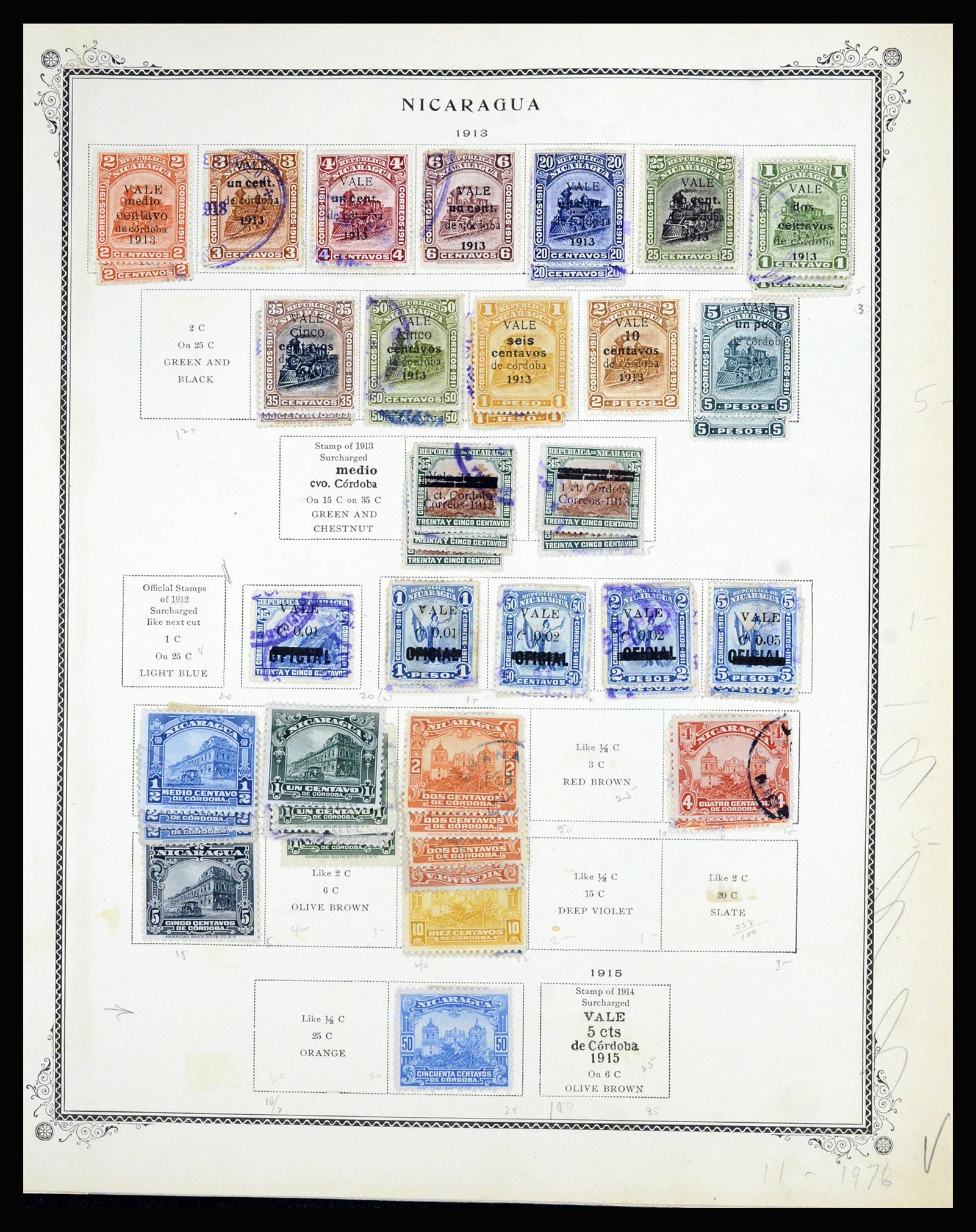 36494 027 - Postzegelverzameling 36494 Nicaragua 1902-1945.