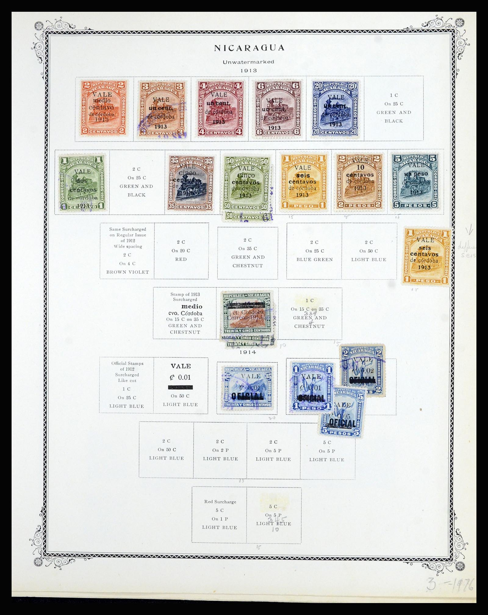 36494 028 - Postzegelverzameling 36494 Nicaragua 1902-1945.